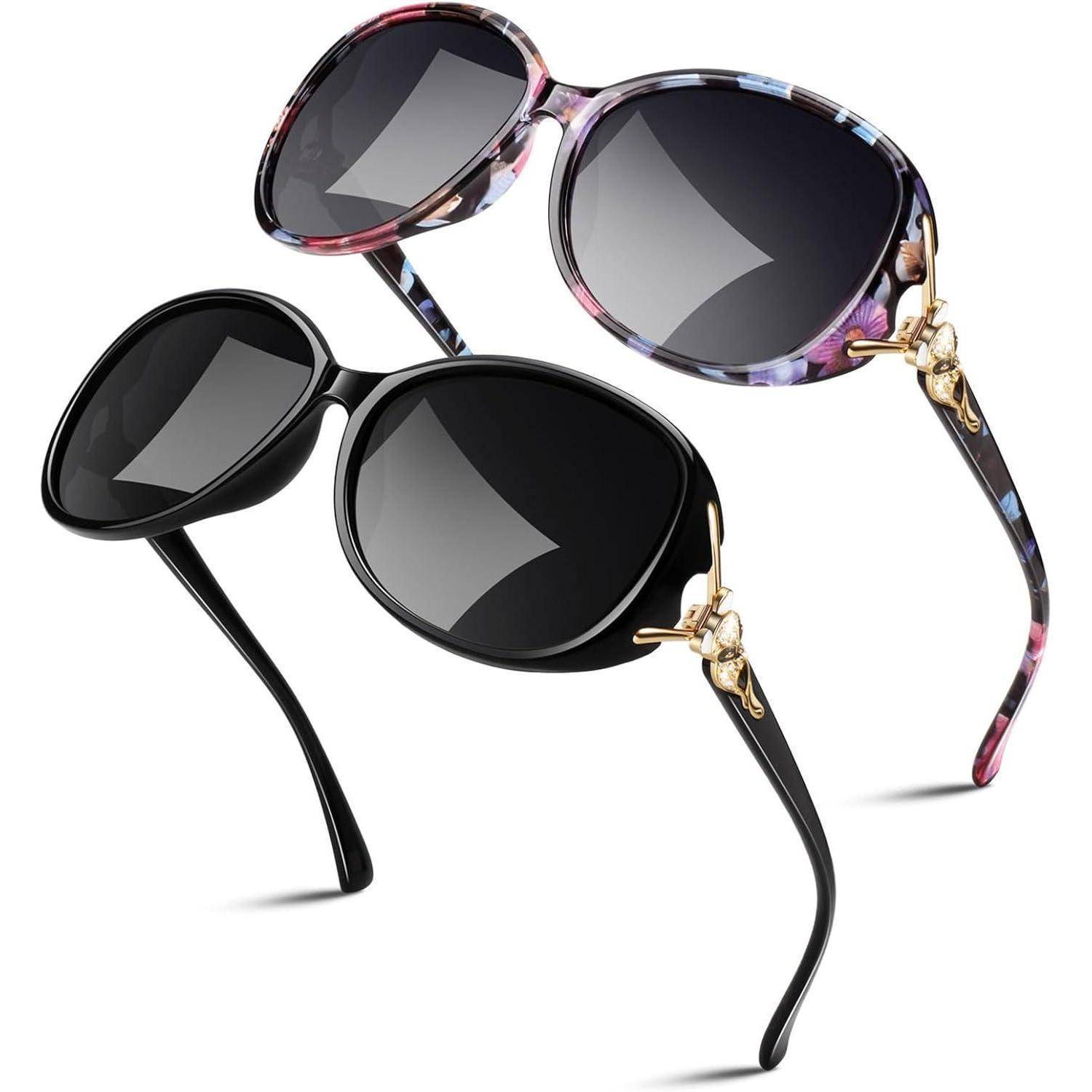 Damen Sonnenbrille Polarisiert Groß Vintage Oversize UV400 Schutz
