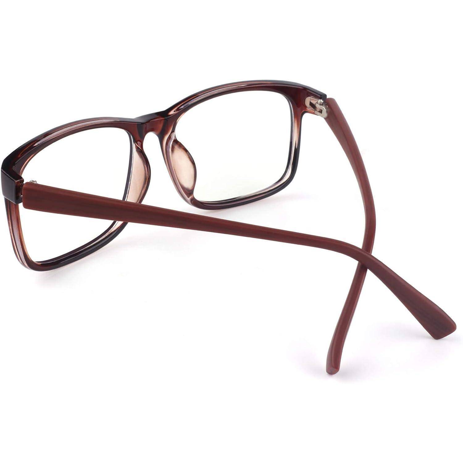 UV400 Schutz Nerdbrille ohne Stärke Damen Herren inkl. Tasche &amp; Tuch