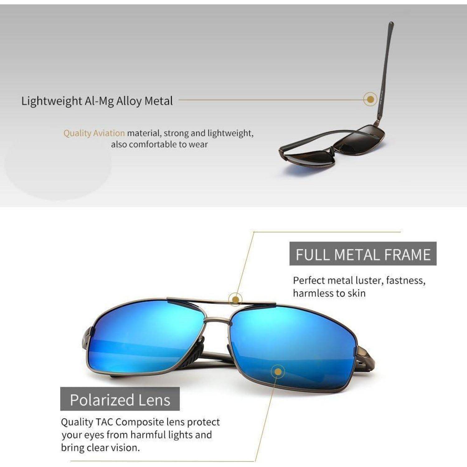 Ultraleichte Polarisierte Herren Sonnenbrille UV400 Schutz CAT 3
