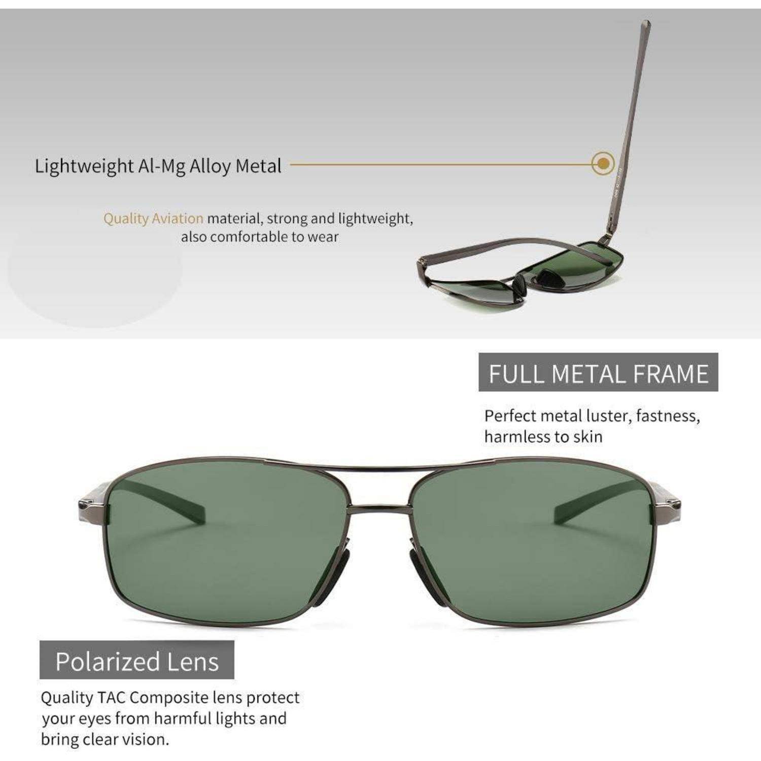 Ultraleichte Polarisierte Sonnenbrille Herren Rechteckig UV400-Schutz