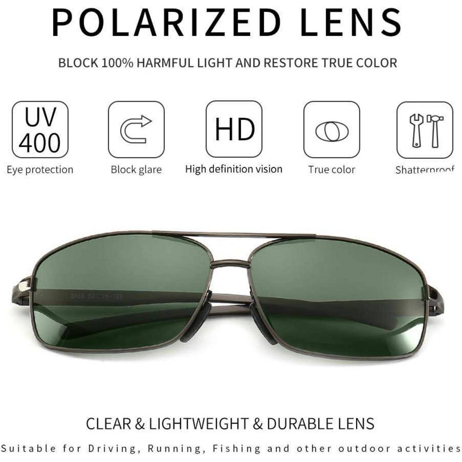 Ultraleichte Polarisierte Sonnenbrille Herren Rechteckig UV400-Schutz