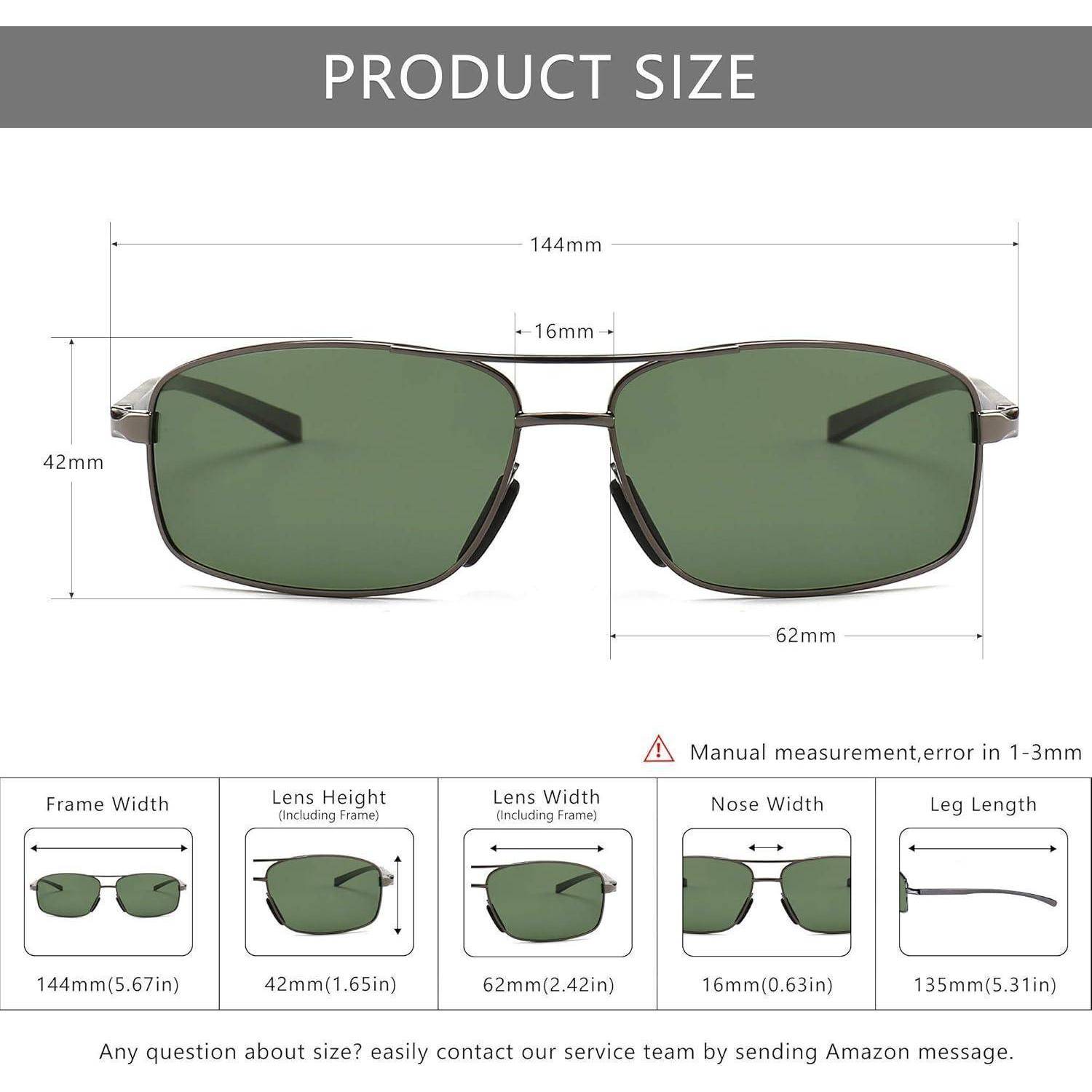 Ultraleichte Polarisierte Sonnenbrille Herren Rechteckig UV400-Schutz