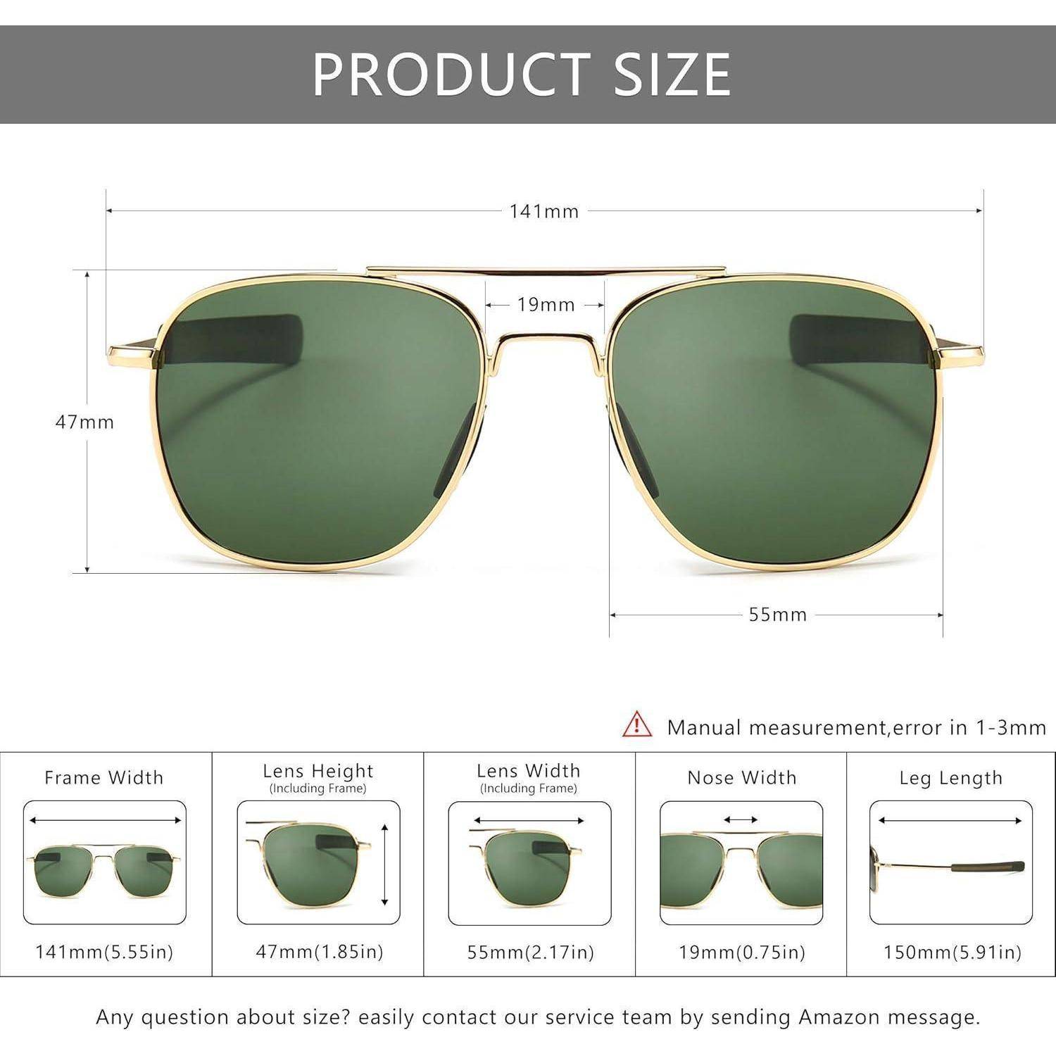Herren Sonnenbrille Pilot Style Polarisiert Bajonett-Tempel
