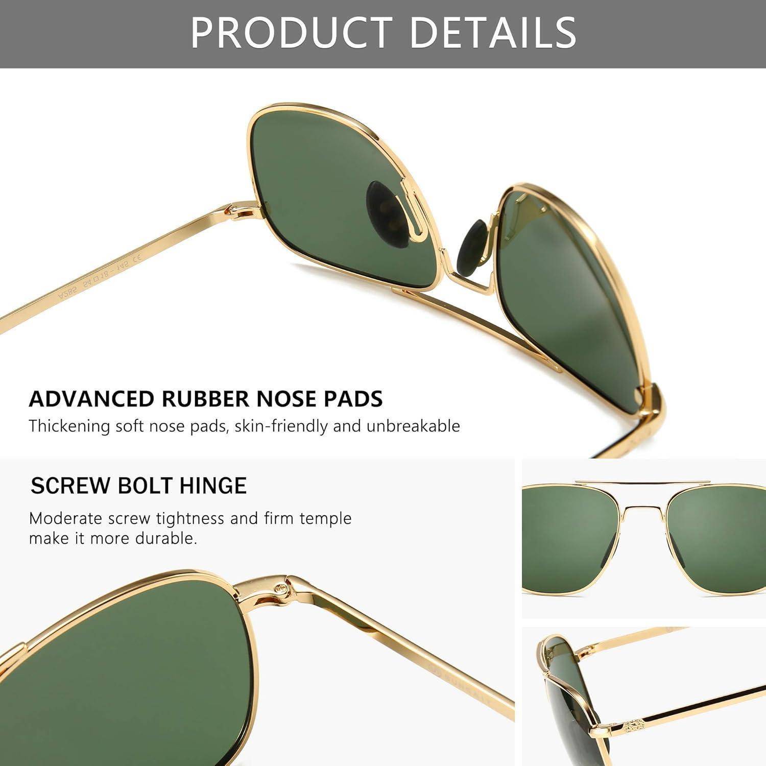 Herren Sonnenbrille Pilot Style Polarisiert Bajonett-Tempel