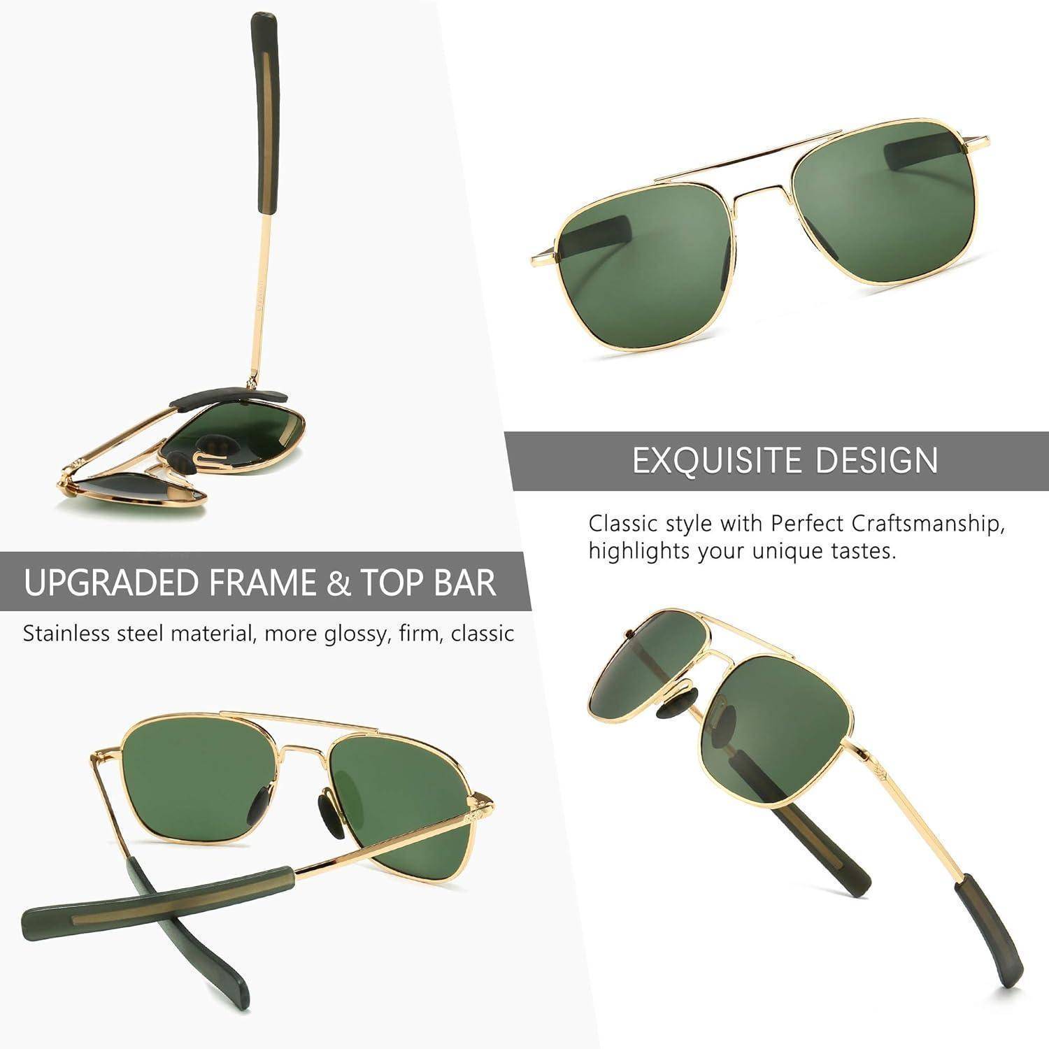 Herren Sonnenbrille Pilot Style Polarisiert Bajonett-Tempel