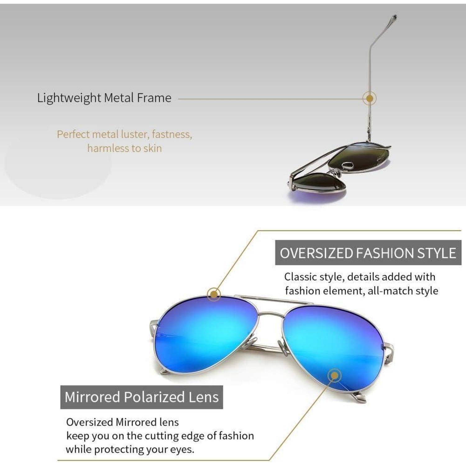 Übergroße Pilotenform Sonnenbrille für Frauen polarisierte Linse