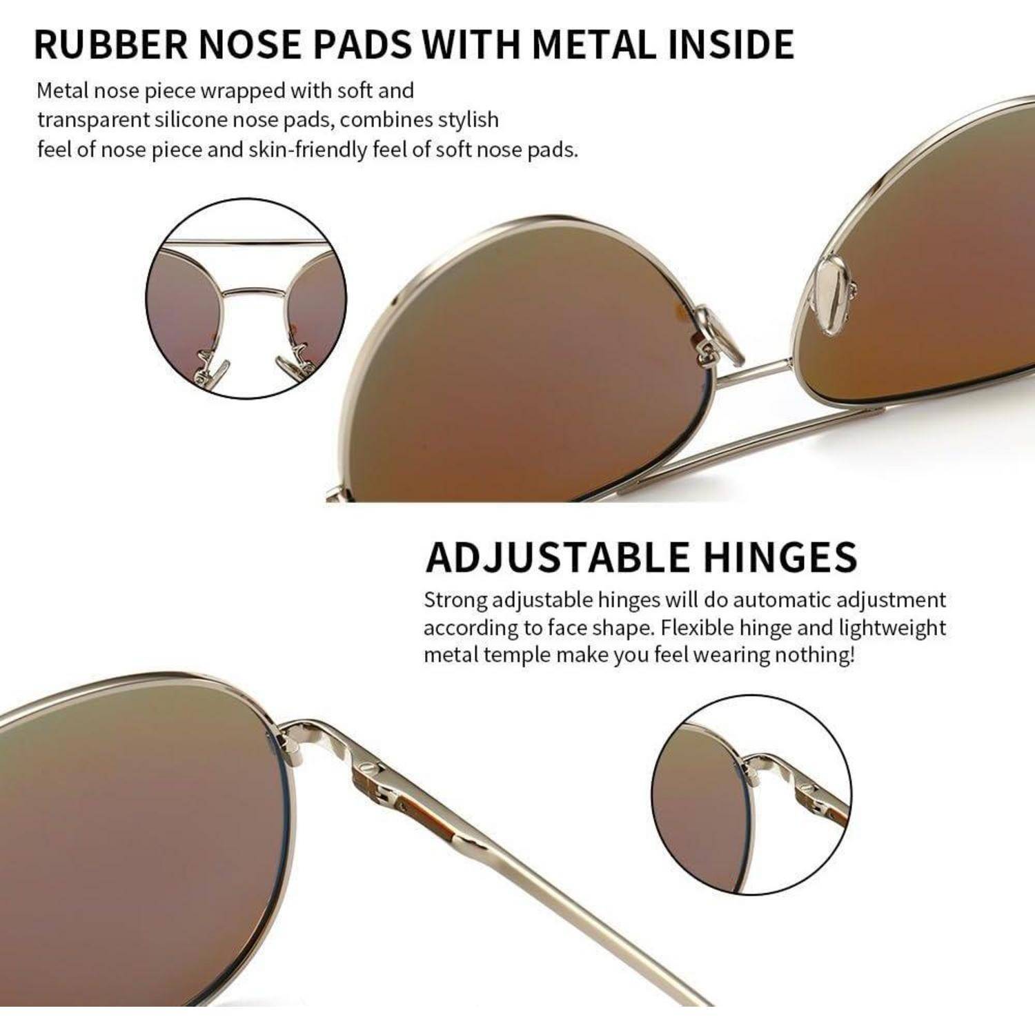 Übergroße polarisierte Sonnenbrille für Frauen, Pilotenform, bunte