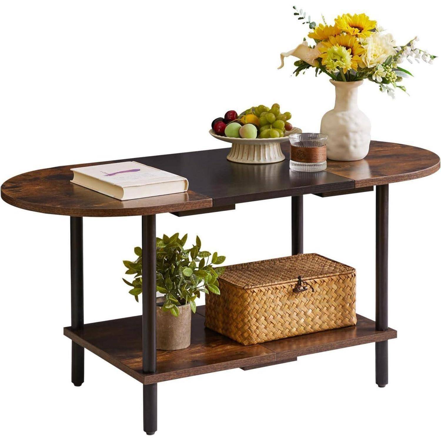 Couchtisch Ovaler Sofatisch Industrieller Beistelltisch Modern