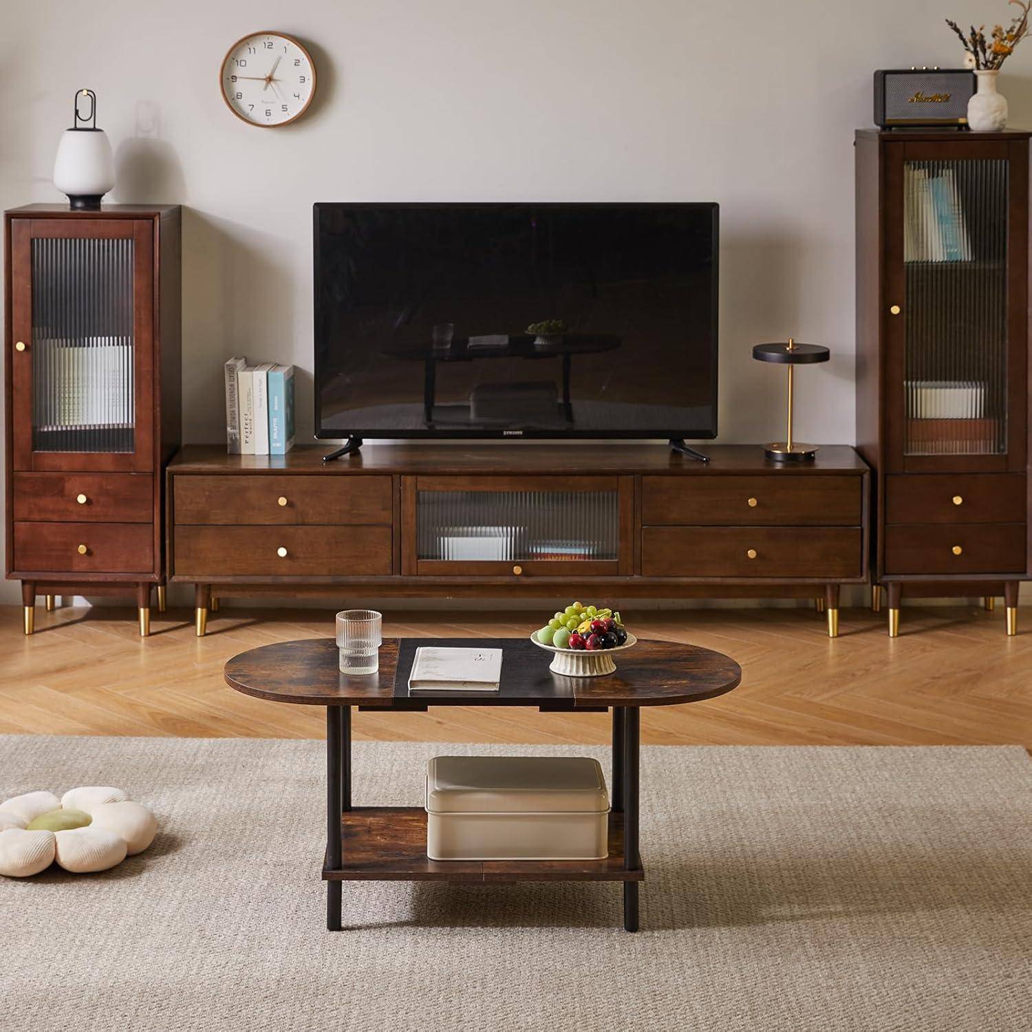 Couchtisch Ovaler Sofatisch Industrieller Beistelltisch Modern