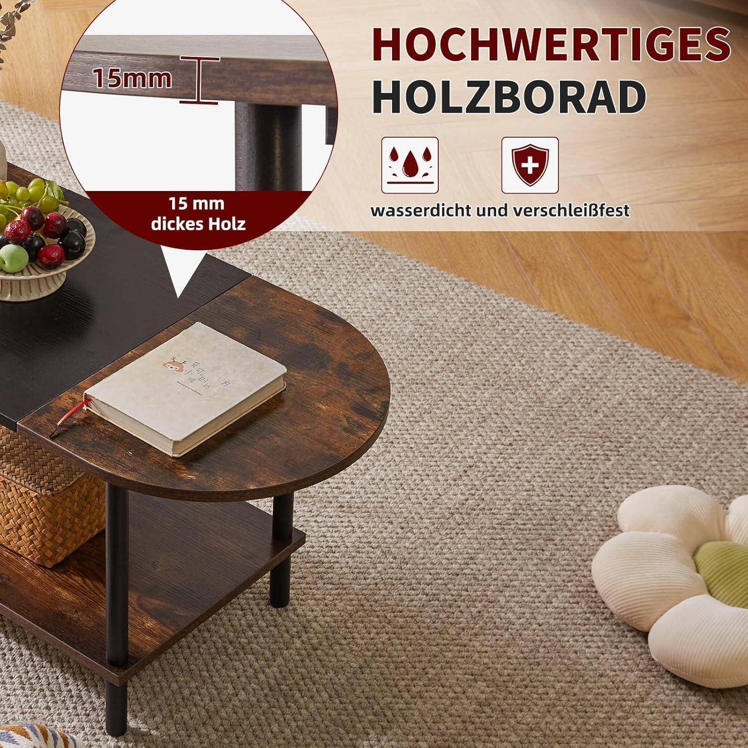 Couchtisch Ovaler Sofatisch Industrieller Beistelltisch Modern