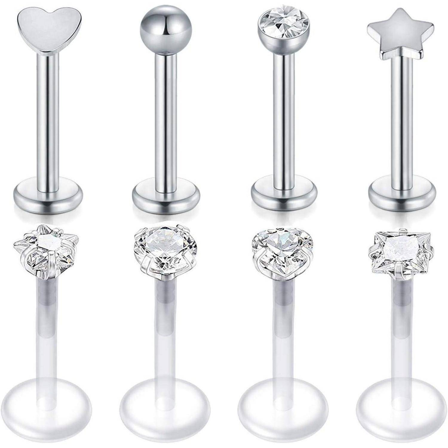 16G Acryl Chirurgenstahl Lippenpiercing Stud Labret Tragus Conch