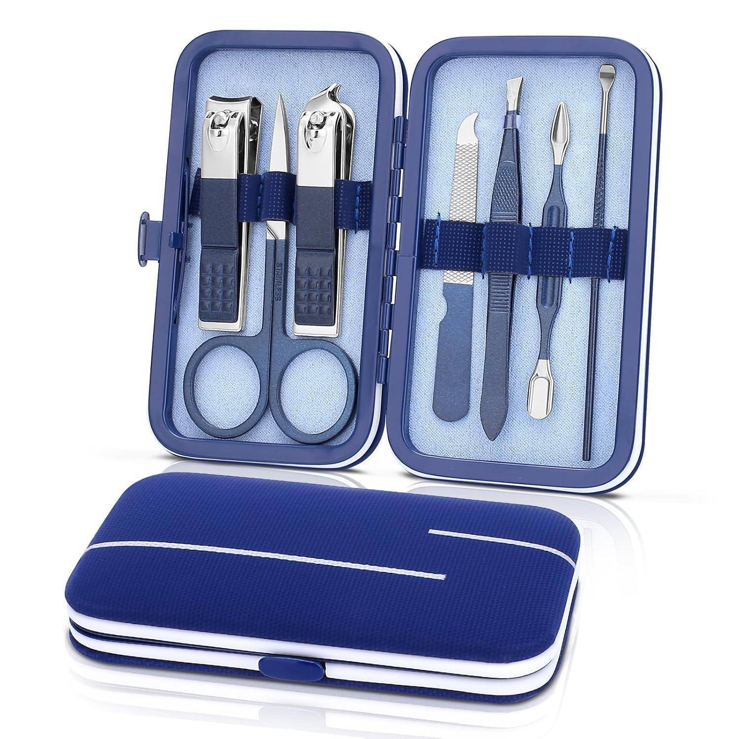 Maniküre Pediküre Set Edelstahl Nagelknipser Nagelhautentferner 7-in-1