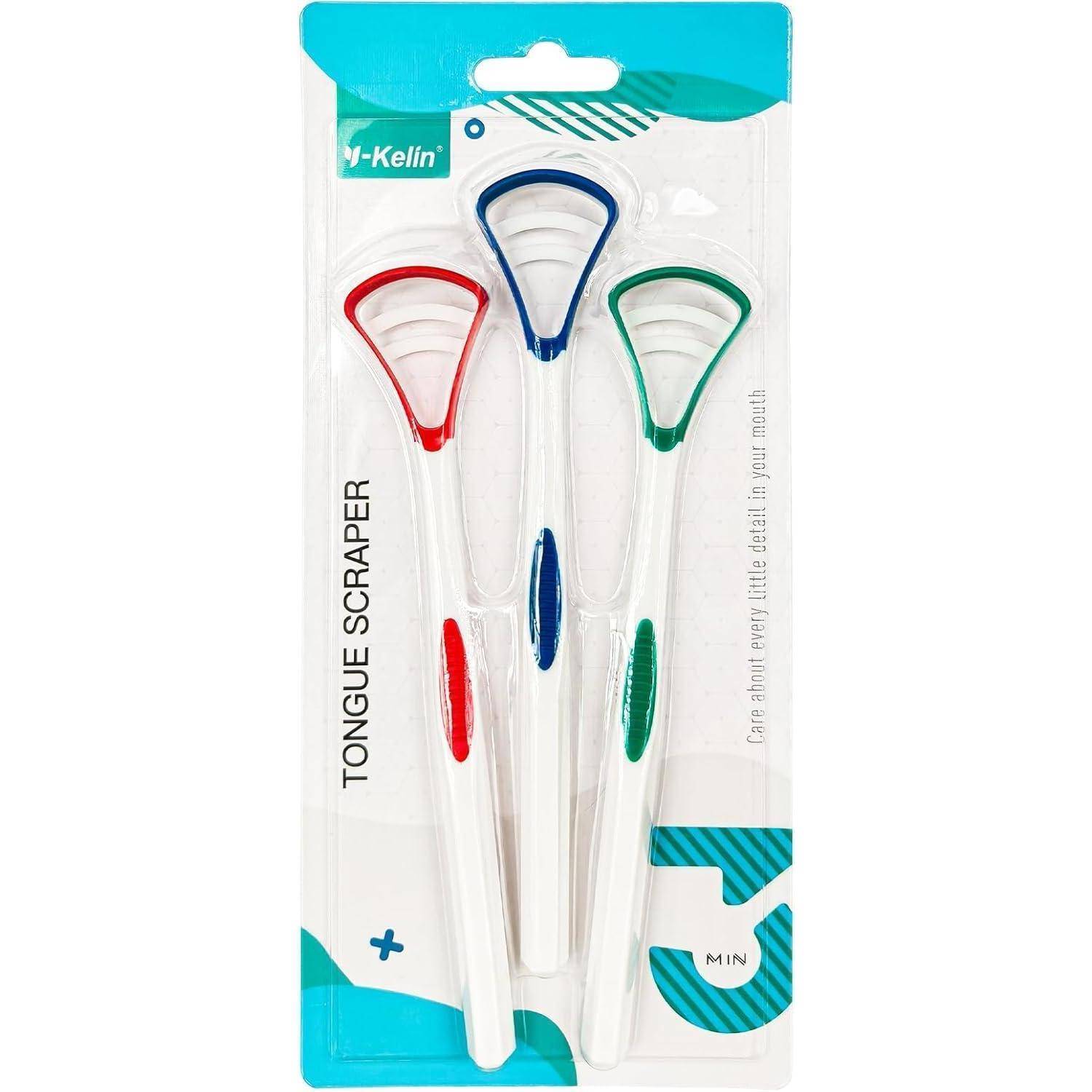 Zungenschaber Zungenreiniger-Set 3 Farben Zungenbürste 3 Packungen