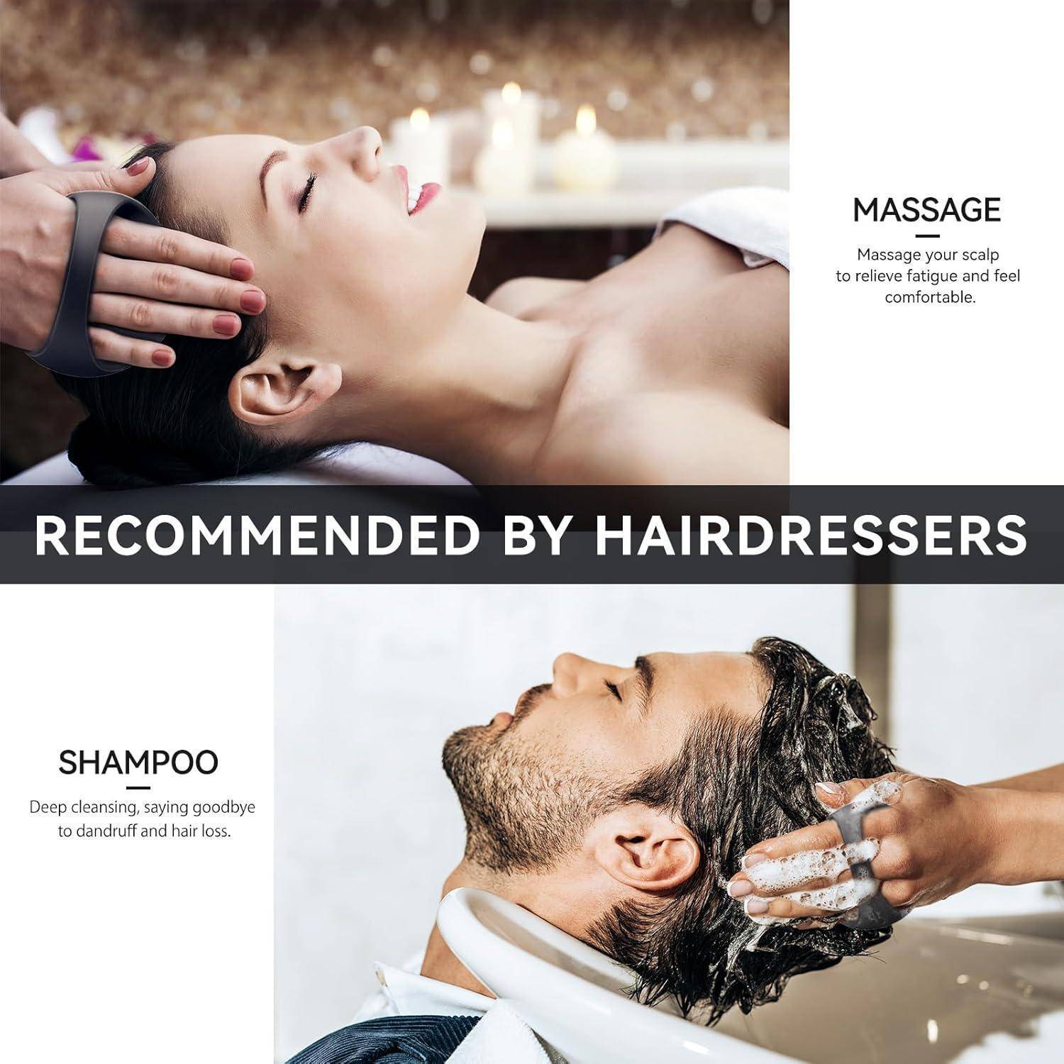 Kopfmassage-Bürste Silikon Scalp Massager Shampoo-Bürste Schwarz