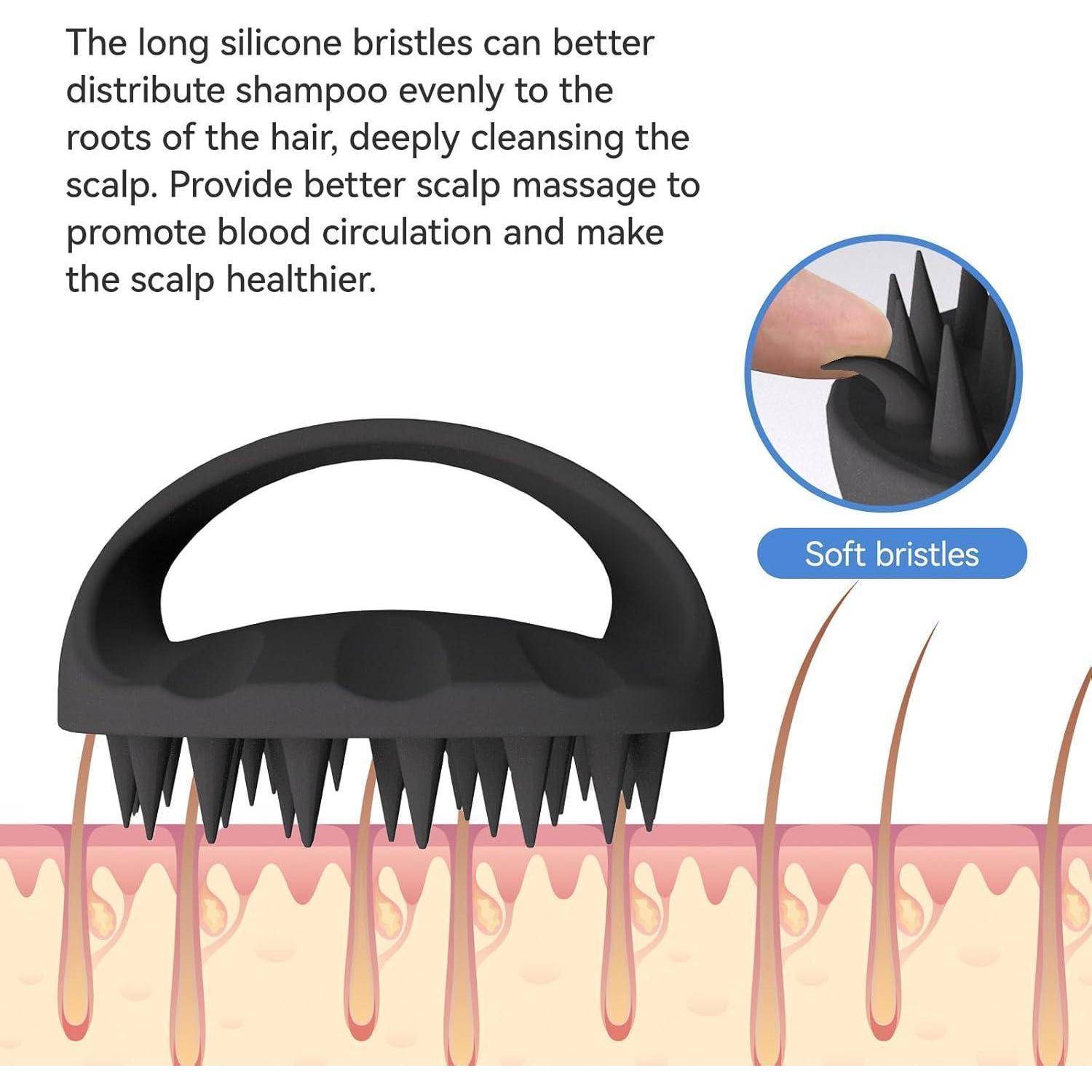 Kopfmassage-Bürste Silikon Scalp Massager Shampoo-Bürste Schwarz