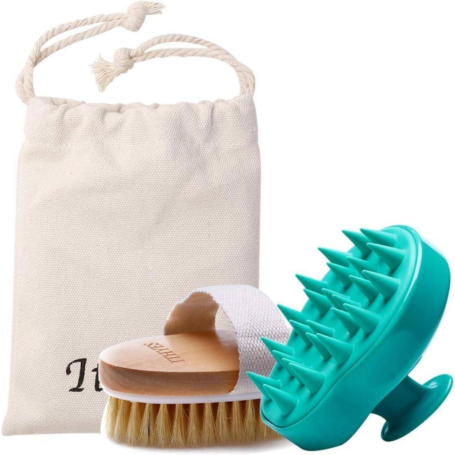 Shampoo-Bürsten-Set Haarbürsten Silikon Massagegerät Körperbürste
