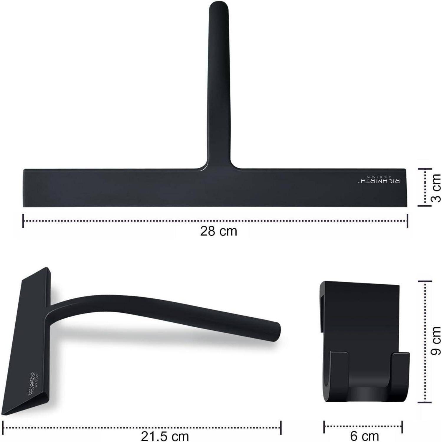 Duschabzieher Set 28 cm Silikon Duschwischer Fensterabzieher Edelstahl