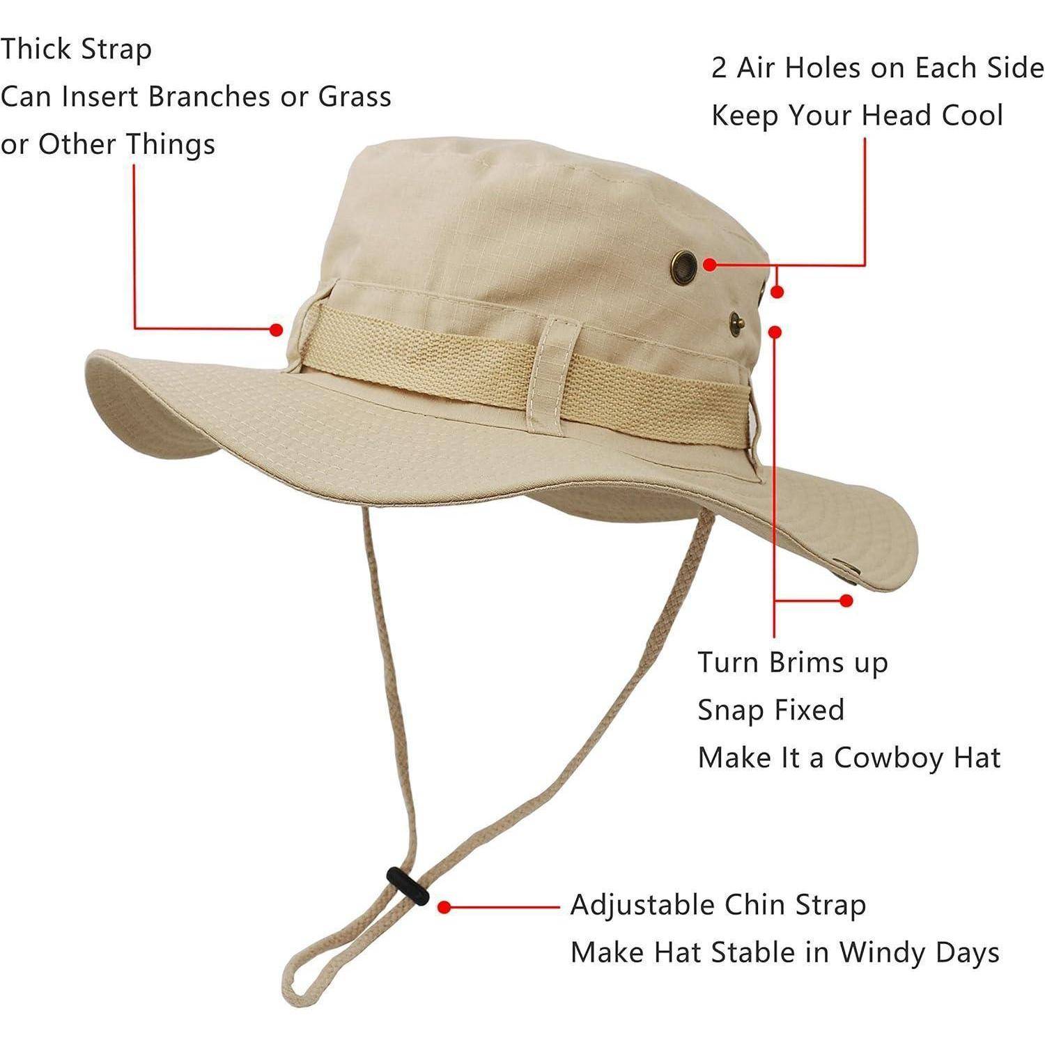 Sonnenhut Buschhut Krempe Herren Damen Angeln Jagd Camping M Khaki