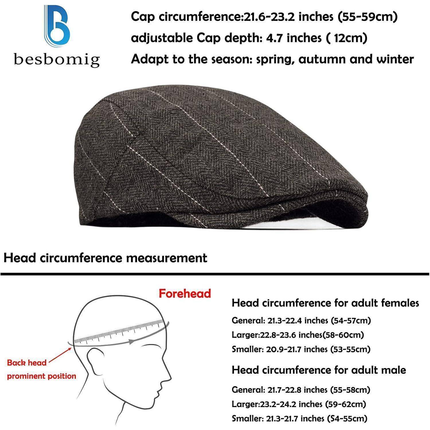 Schiebermütze Flatcap Gatsby Herren Damen Kaffee