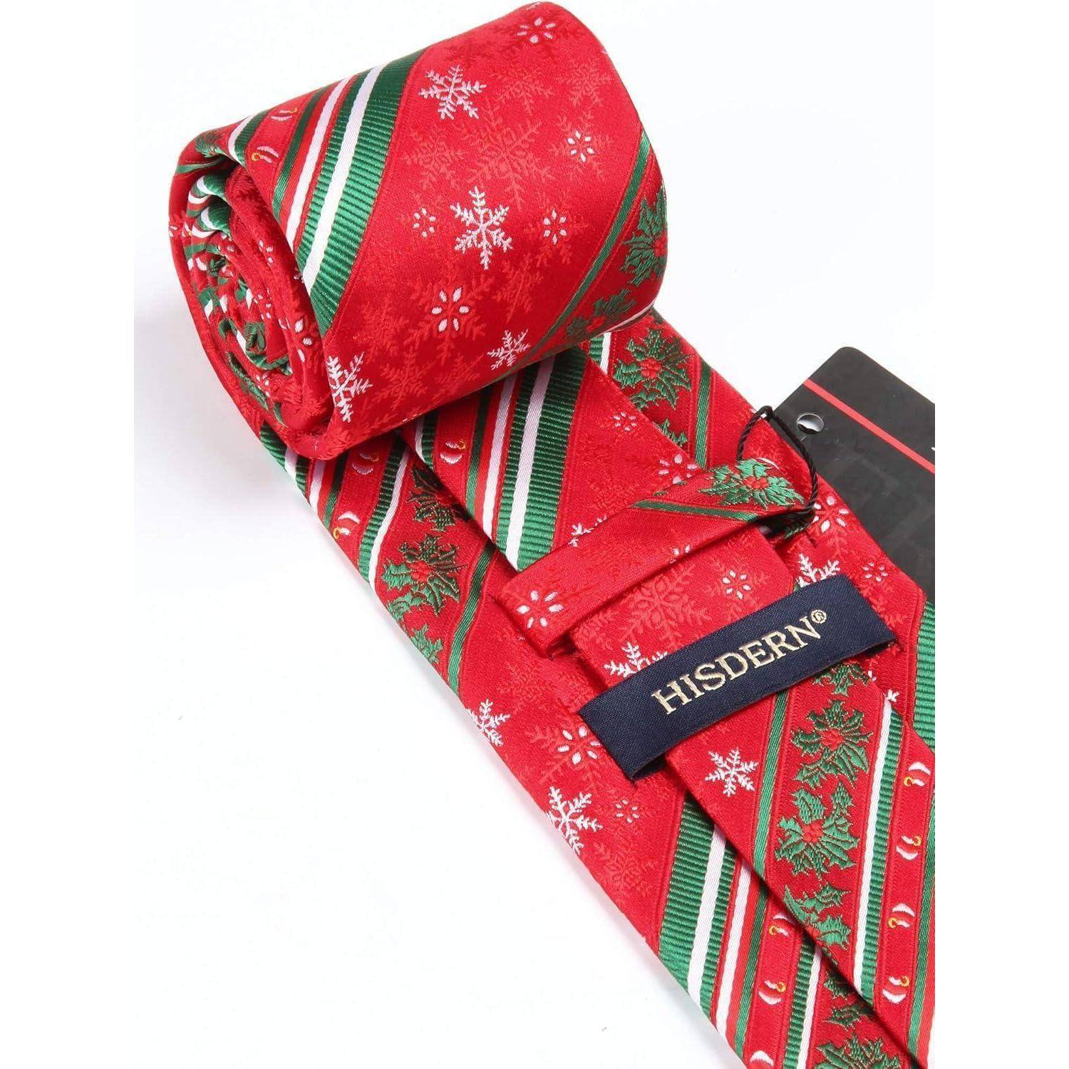 Krawatte Herren Weihnachts Gewebte Party Einstecktuch Rot Grun Weib