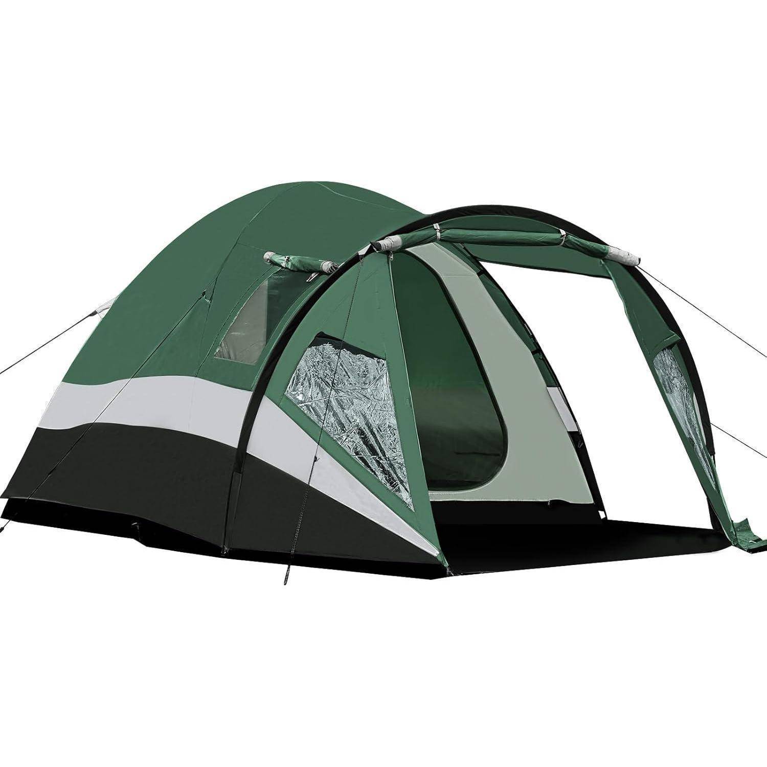 Zelt Kuppelzelt 4 Personen 180cm 3000mm wasserdicht Grün
