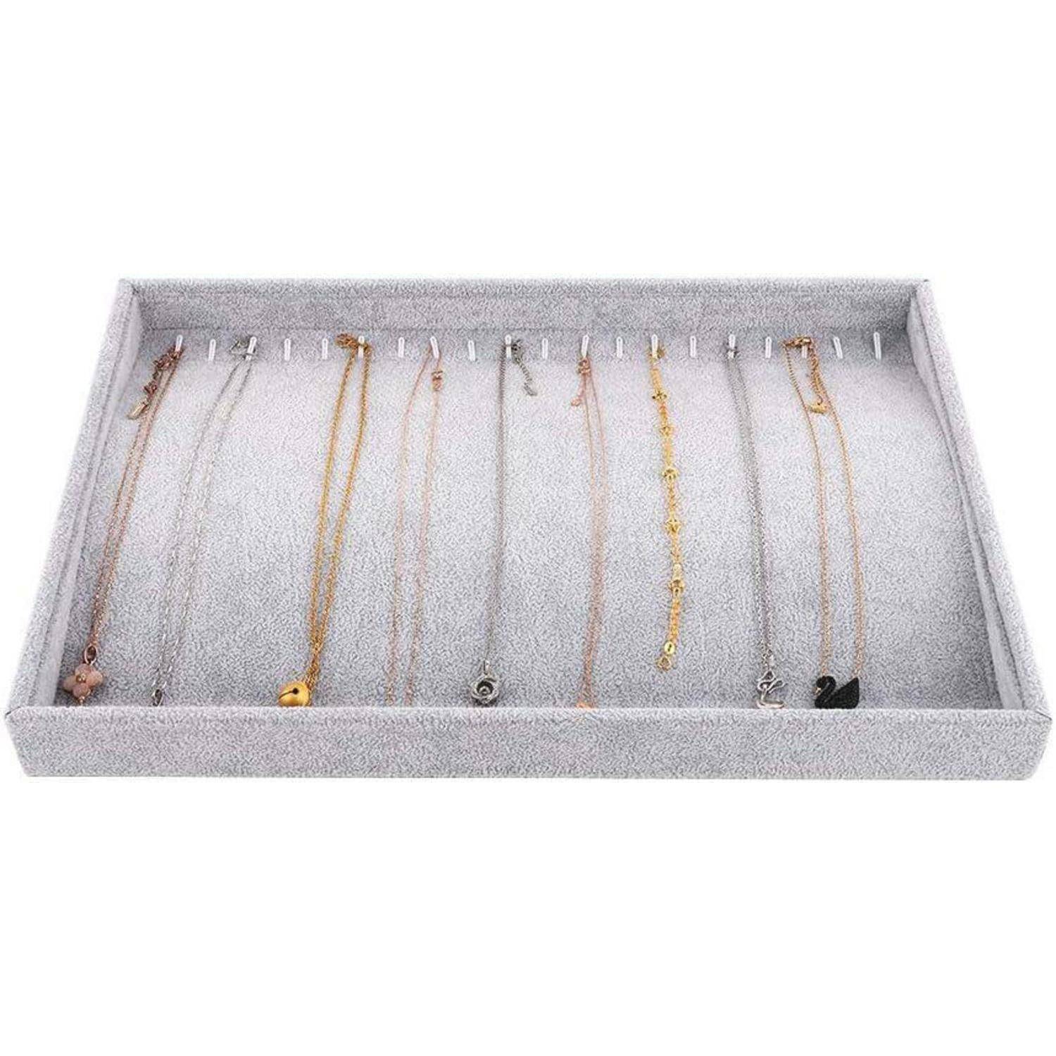 Schmucktablett 20 Haken Ring Organizer J-20 Haken mit deckel-grau