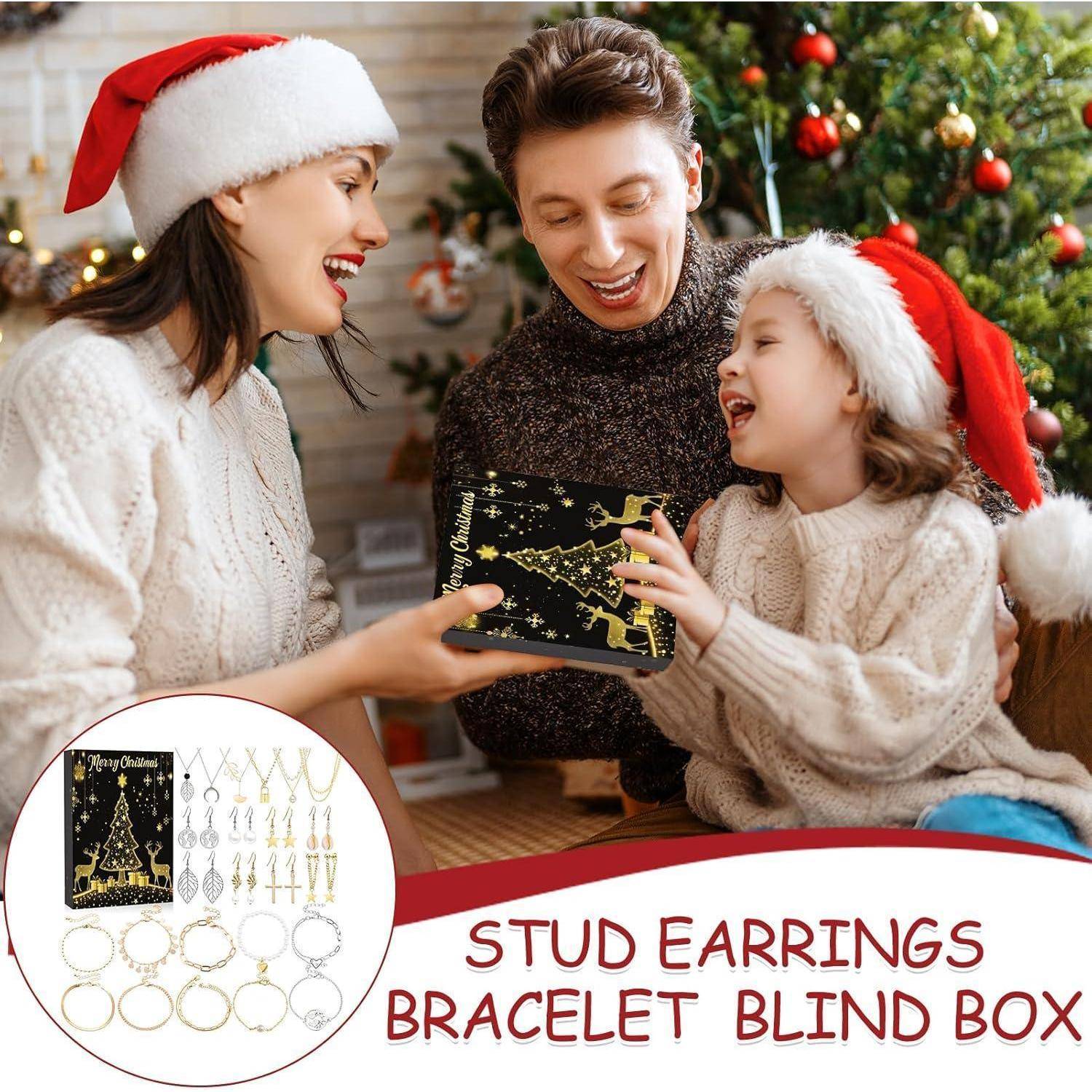 Adventskalender Schmuck 2025 Damen DIY Armbänder Halsketten B