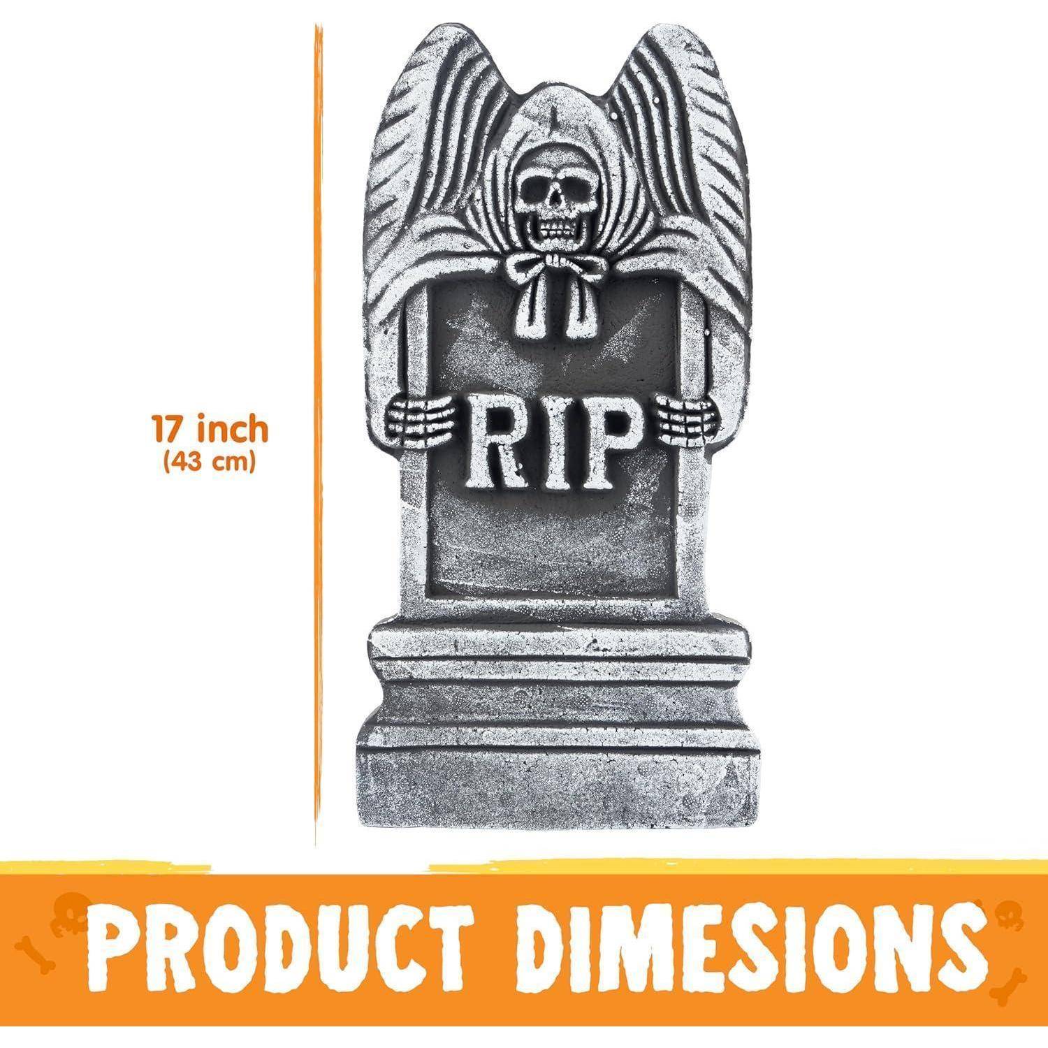 Grabsteine Halloween Schaumstoff 43cm 5er Pack 12 Pfähle Grau