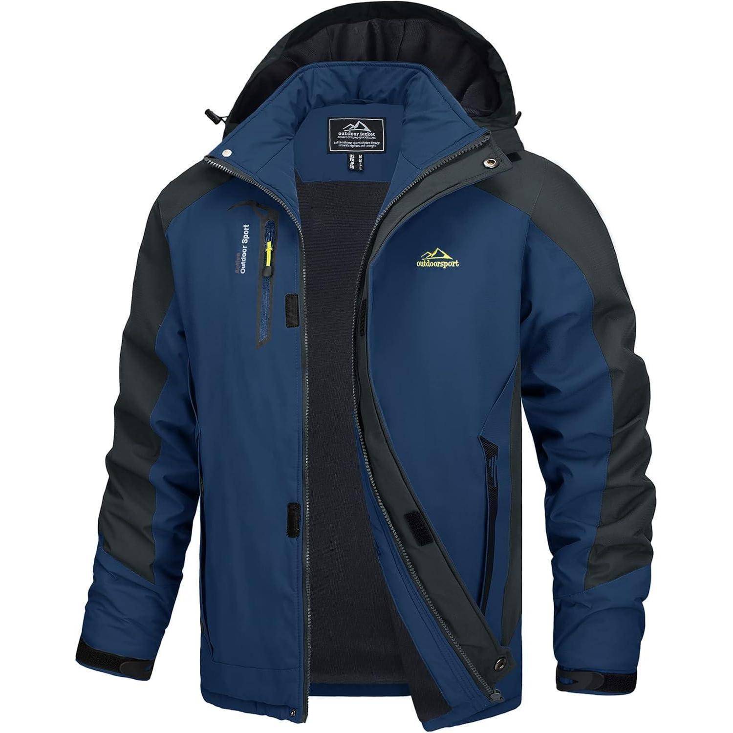 Übergangsjacke Herren Softshelljacke Regenjacke Kapuze XL Marine Blau