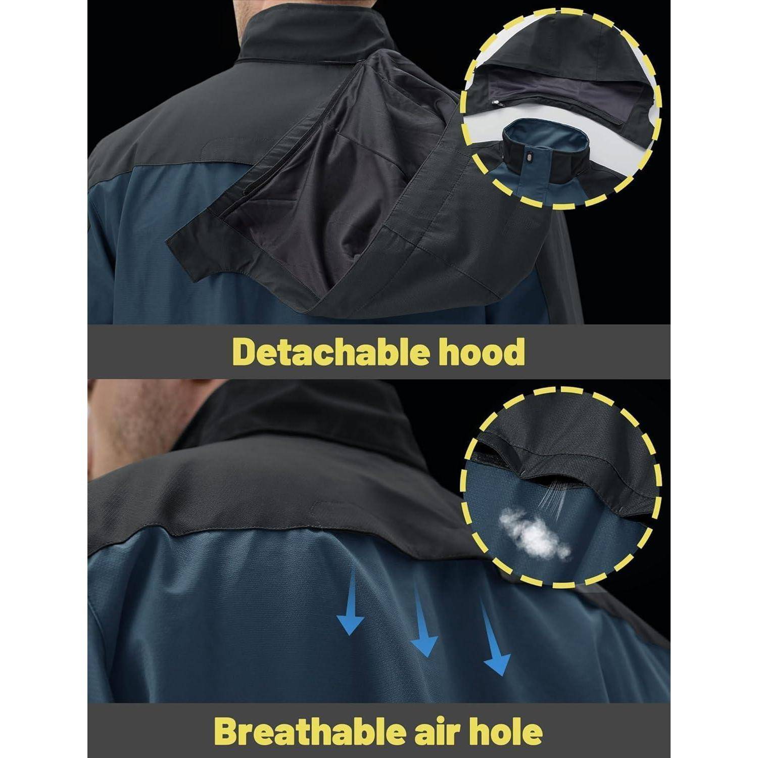 Übergangsjacke Herren Softshelljacke Regenjacke Kapuze XL Marine Blau