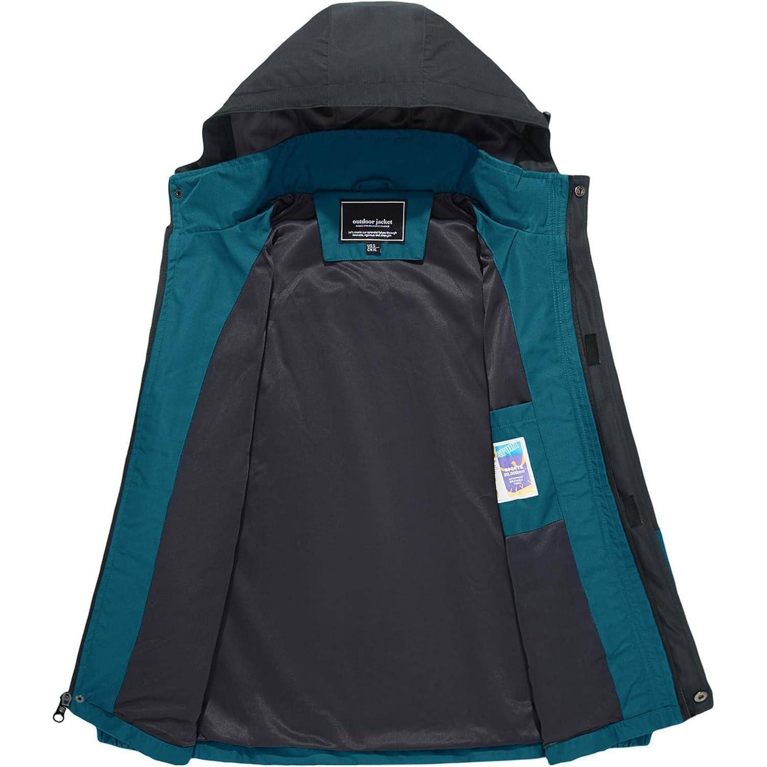 Softshelljacke Herren wasserabweisend abnehmbare Kapuze S See Blau