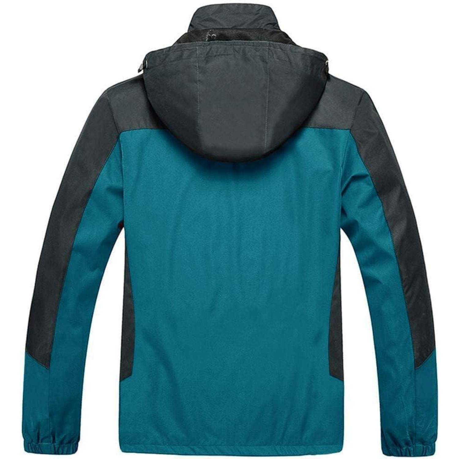 Softshelljacke Herren wasserabweisend abnehmbare Kapuze S See Blau