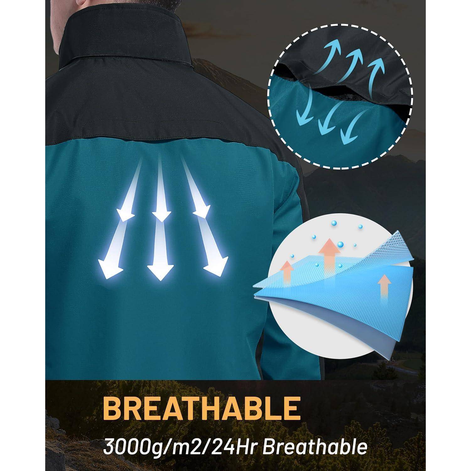 Softshelljacke Herren wasserabweisend abnehmbare Kapuze S See Blau
