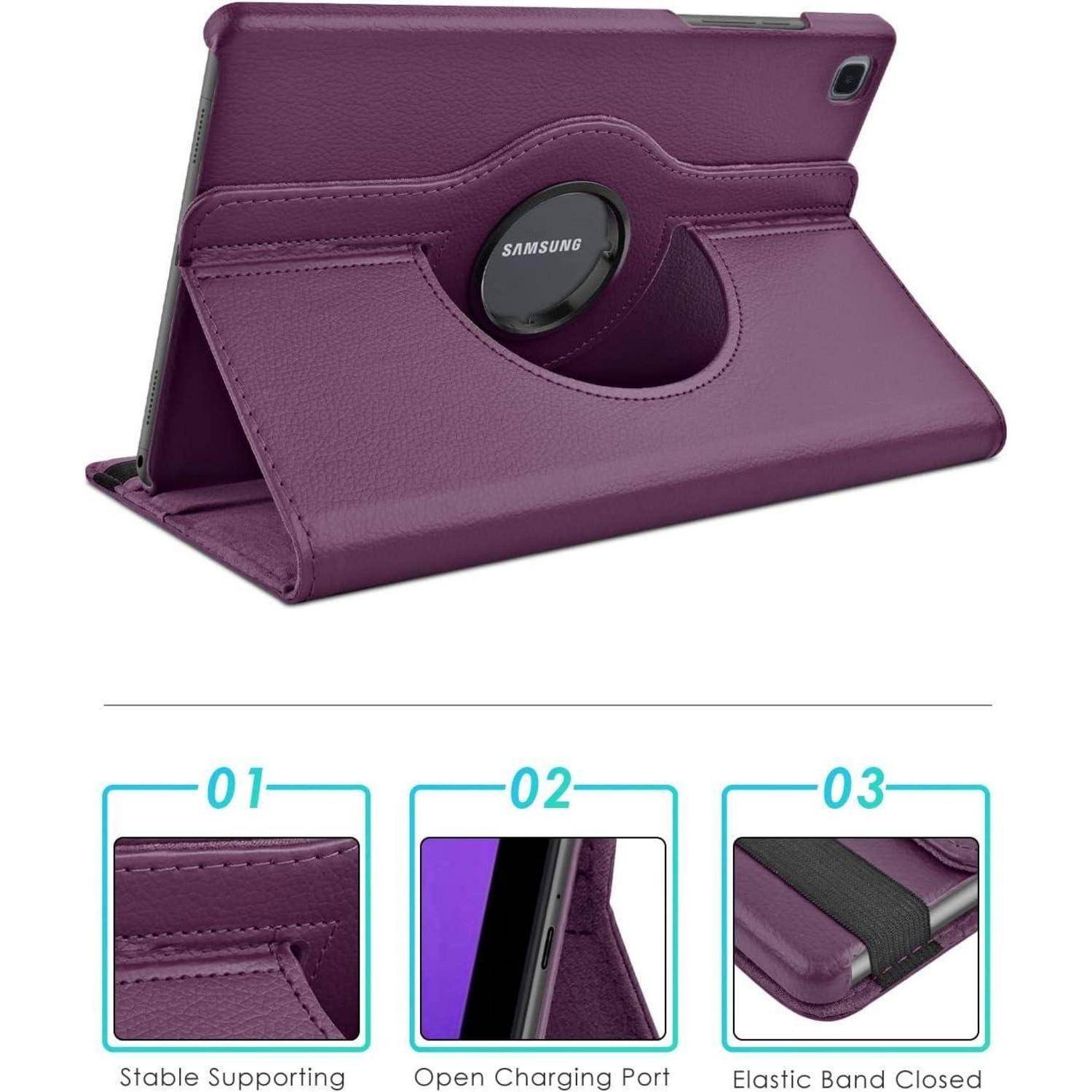 Tablet Hülle Tab A7 10.4 Rotation Stand Leder Violett Lila