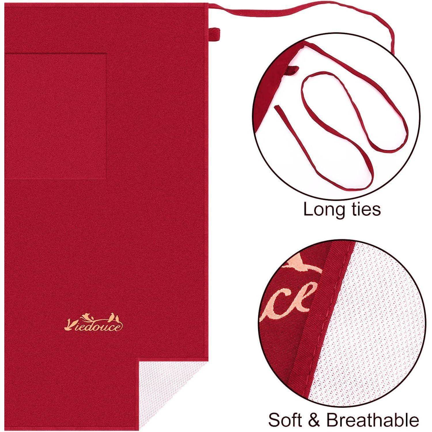 Schürze wasserdicht kurze Taille 2 Taschen Kochschürze Rot