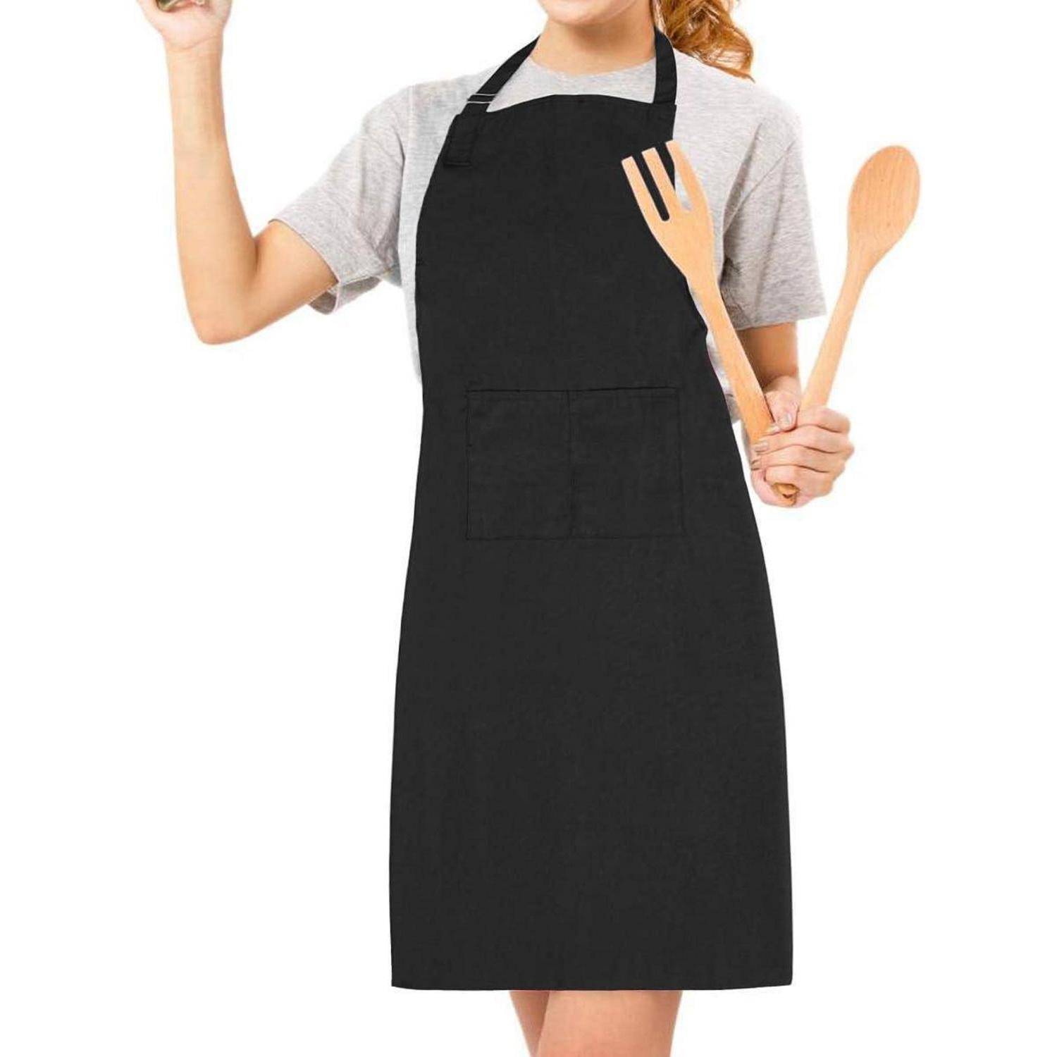 Kochschürze Baumwolle Grillschürze Herren Damen Jungen Schwarz