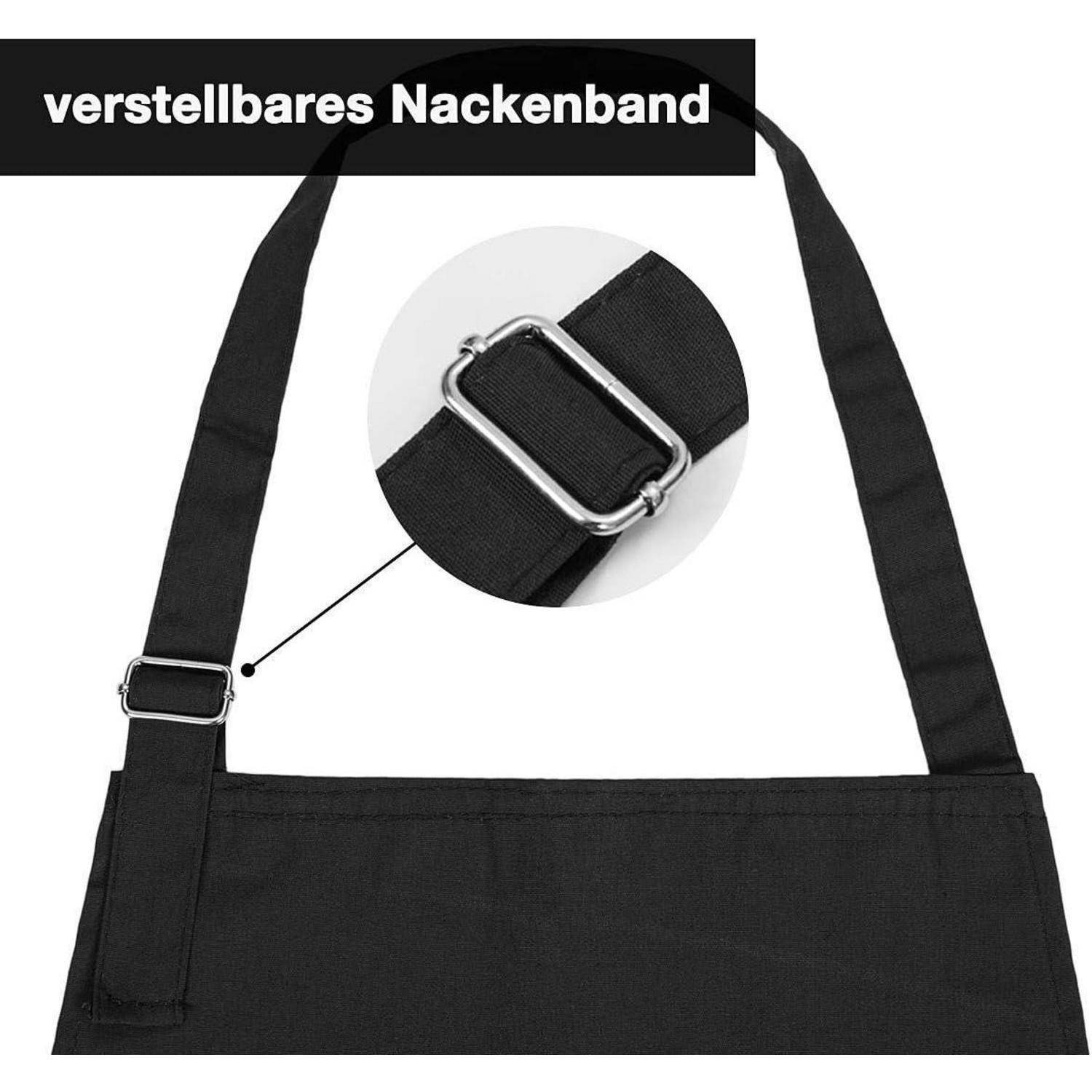 Kochschürze Baumwolle Grillschürze Herren Damen Jungen Schwarz