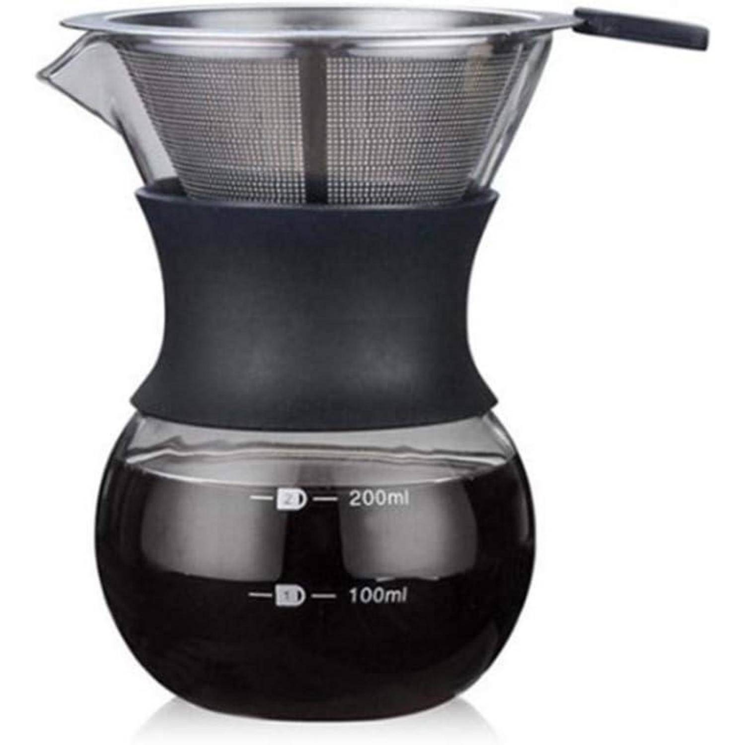 Kaffeebereiter Pour Over Handfilter Permanentfilter Glas 200ML