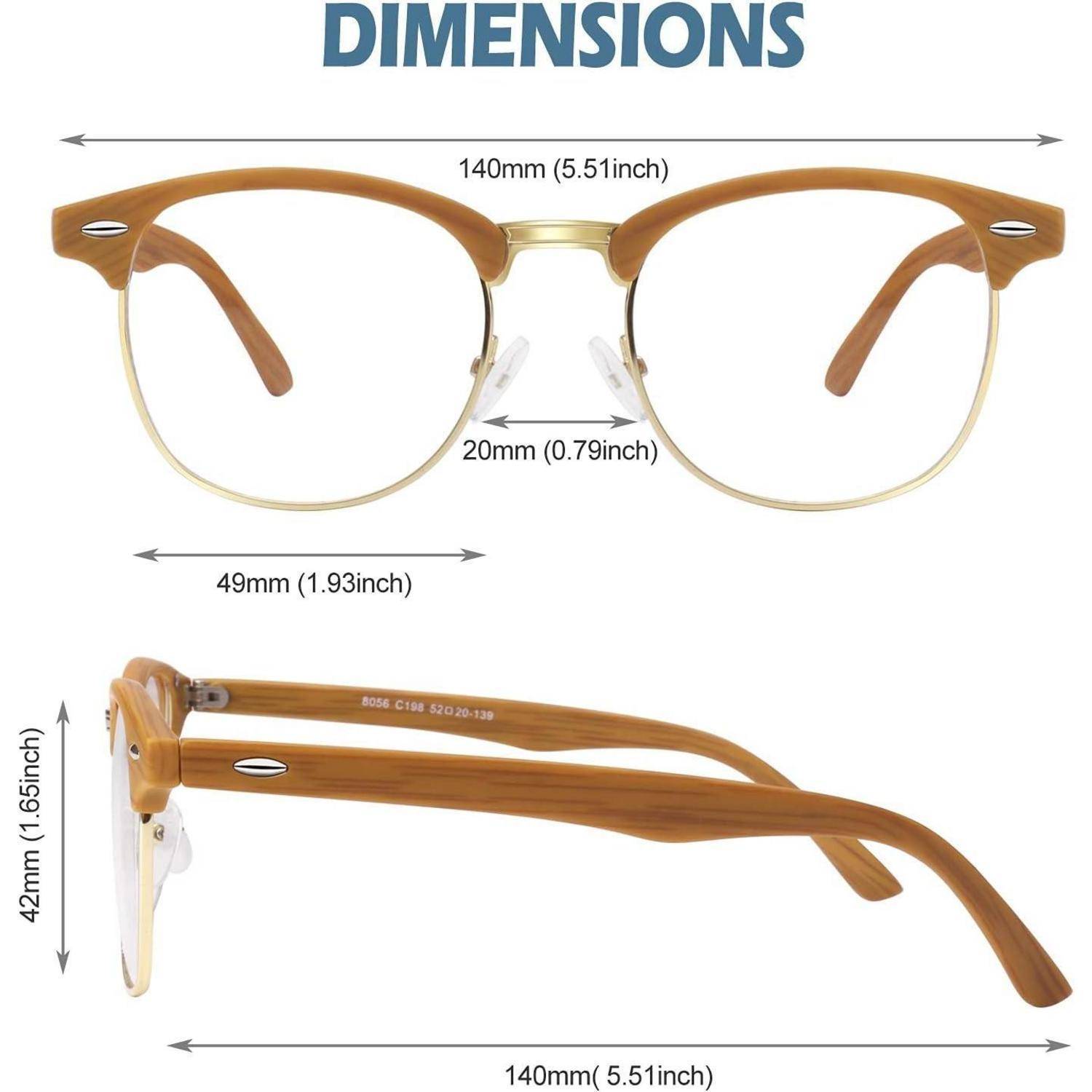 Brille Halbrahmen Nerd Fensterglas Damen Herren UV400 Gr¨¹n