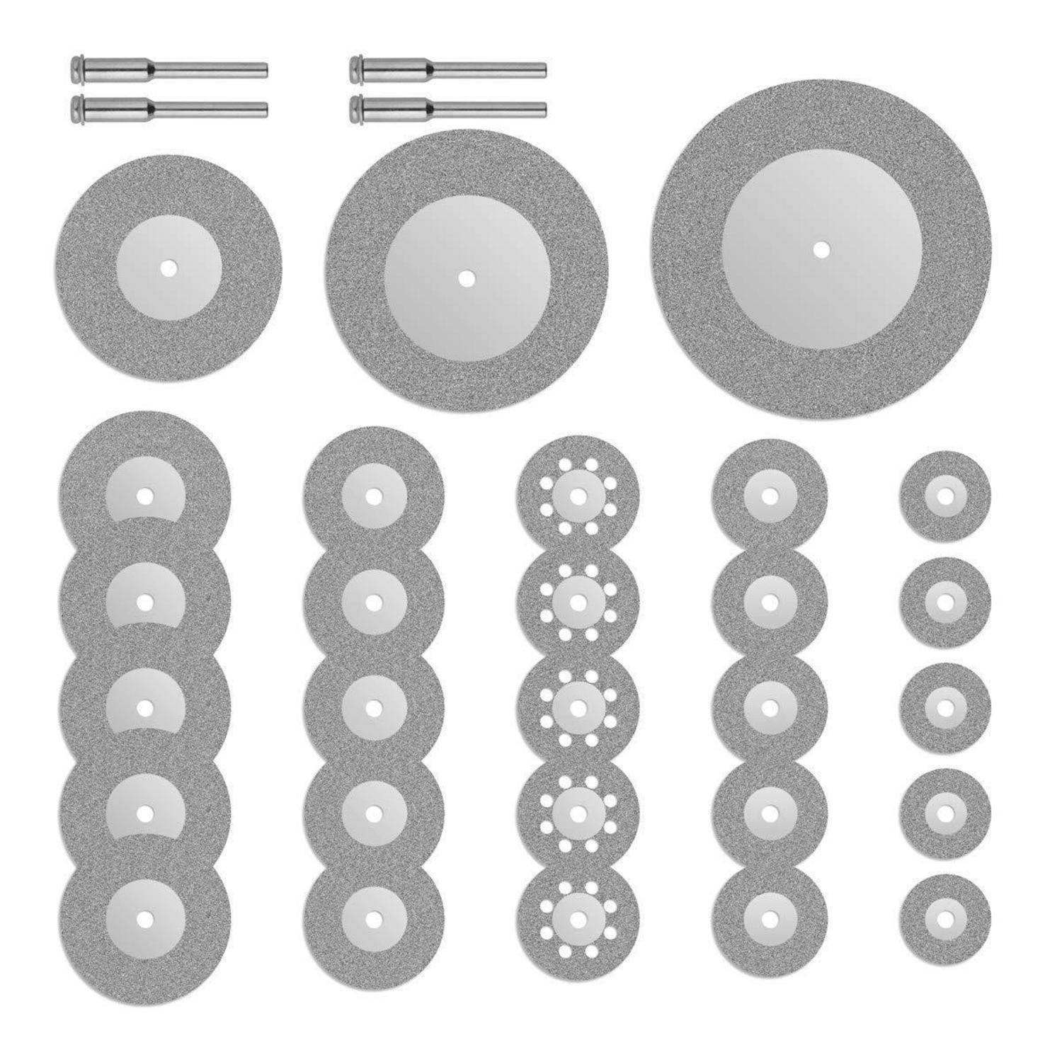 Diamant-Trennscheiben 32 Stück 16-60 mm mit 4 Dornen für Drehwerkzeug