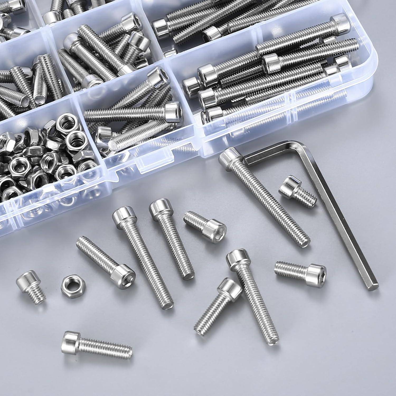 Schraubensatz Sechskantschrauben Edelstahl Muttern M5 Silber 220