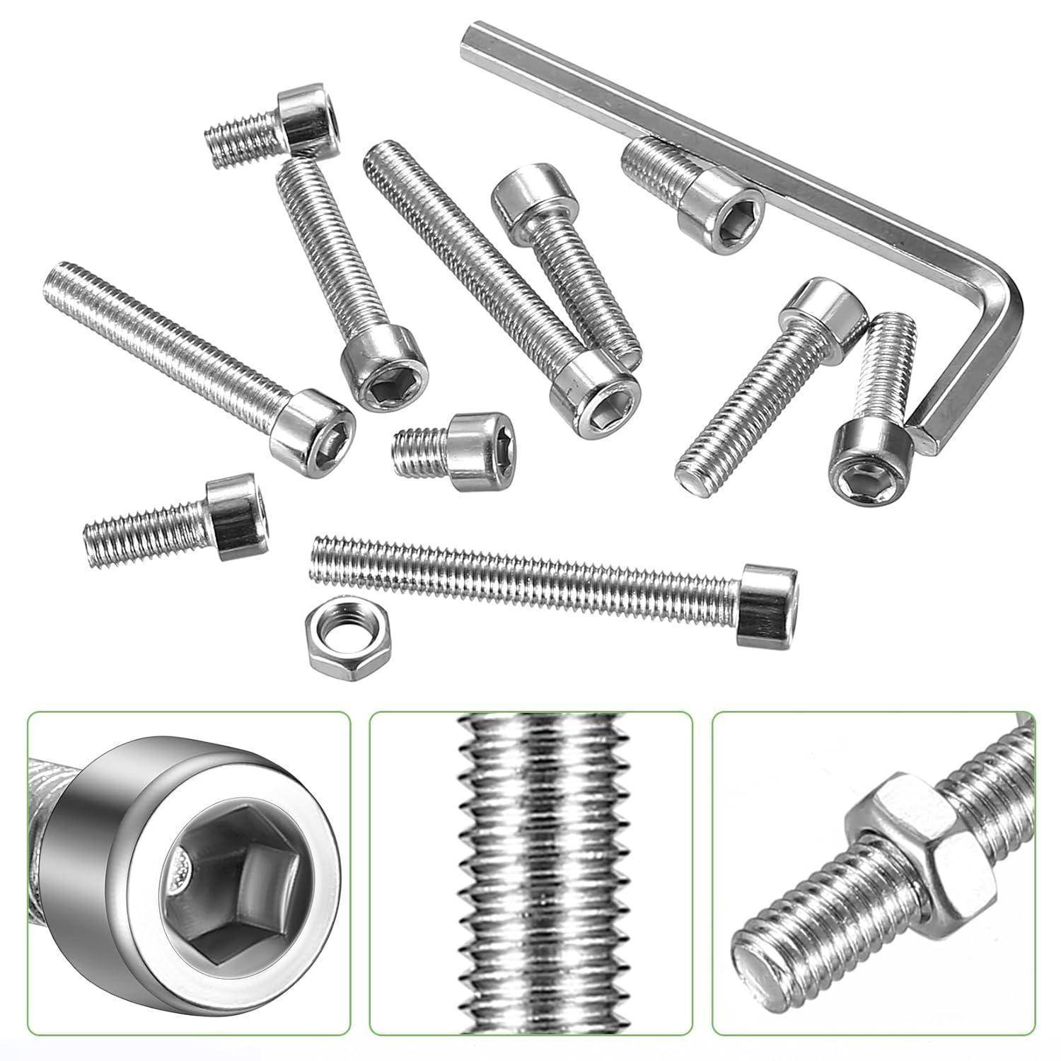 Schraubensatz Sechskantschrauben Edelstahl Muttern M5 Silber 220