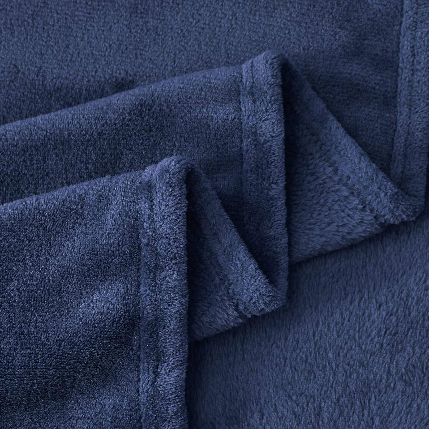 Kuscheldecke Fleecedecke 150x200 XL Sofa Blau 150 x 200 cm Marine Blau