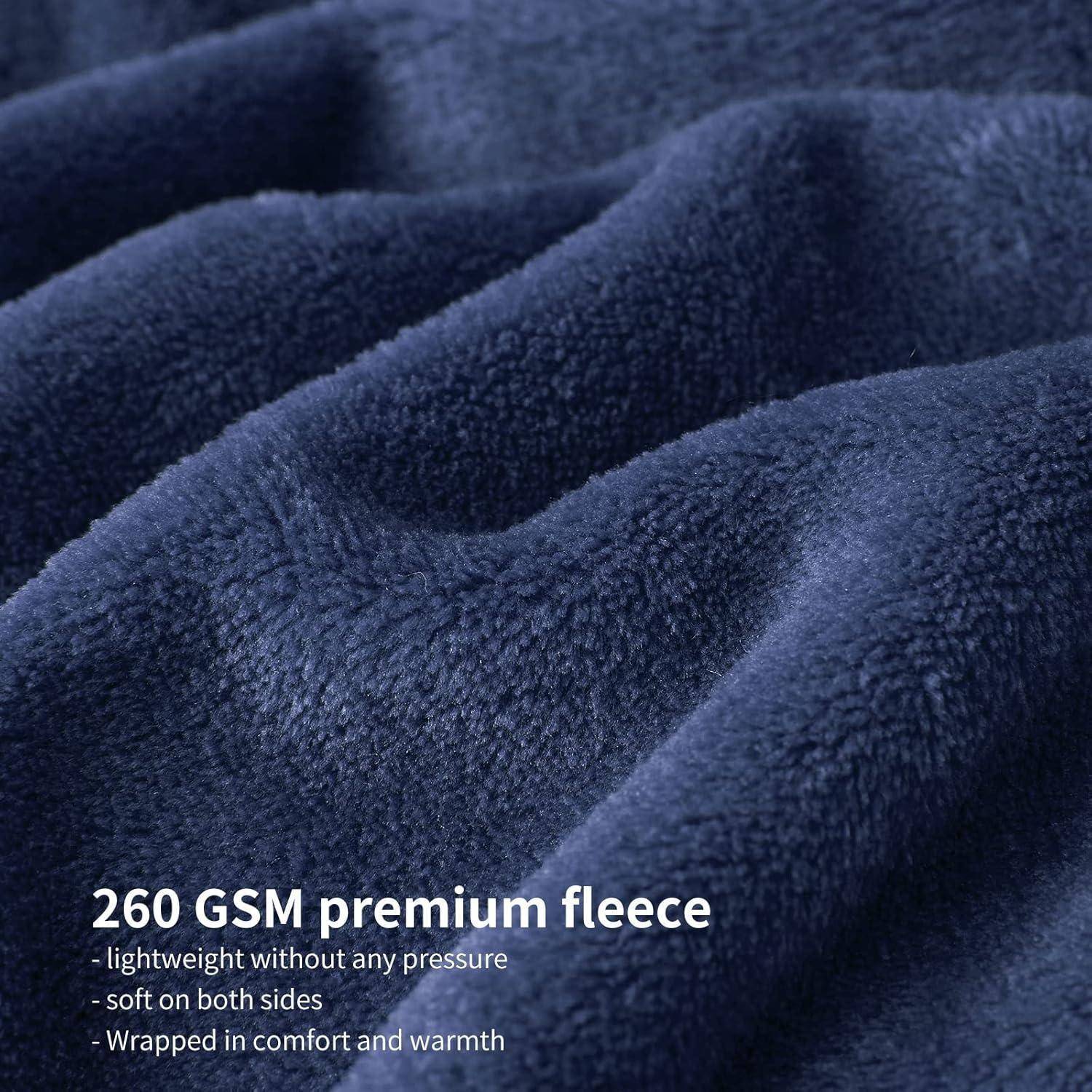 Kuscheldecke Fleecedecke 150x200 XL Sofa Blau 150 x 200 cm Marine Blau