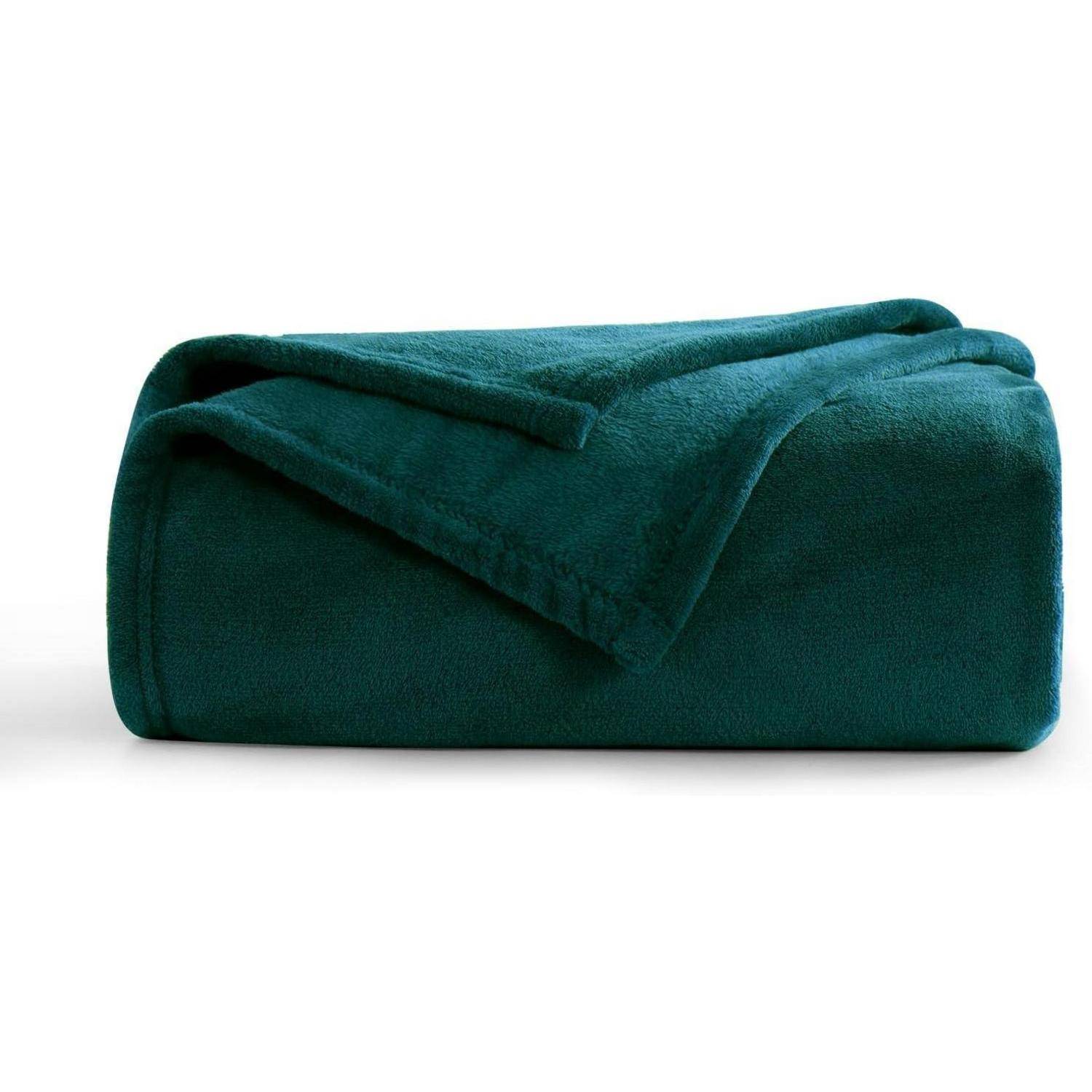 Kuscheldecke Fleecedecke Couchdecke XL Winter 150 x 200 cm Dunkelgrün