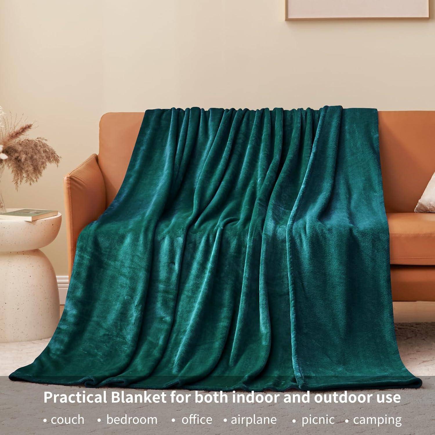 Kuscheldecke Fleecedecke Couchdecke XL Winter 150 x 200 cm Dunkelgrün