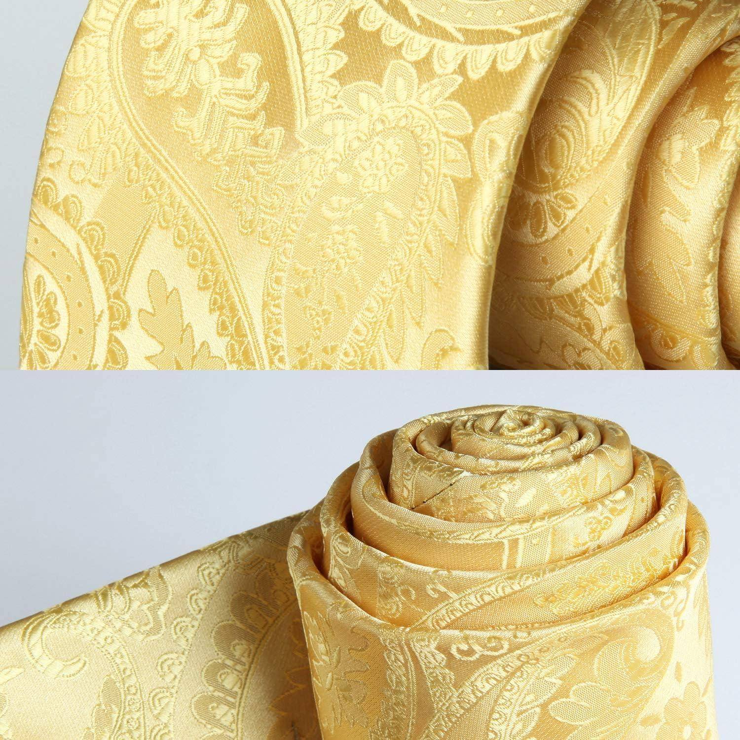 Krawatten Herren Hochzeit Einstecktuch Paisley Einheitsgröße G-gold-4
