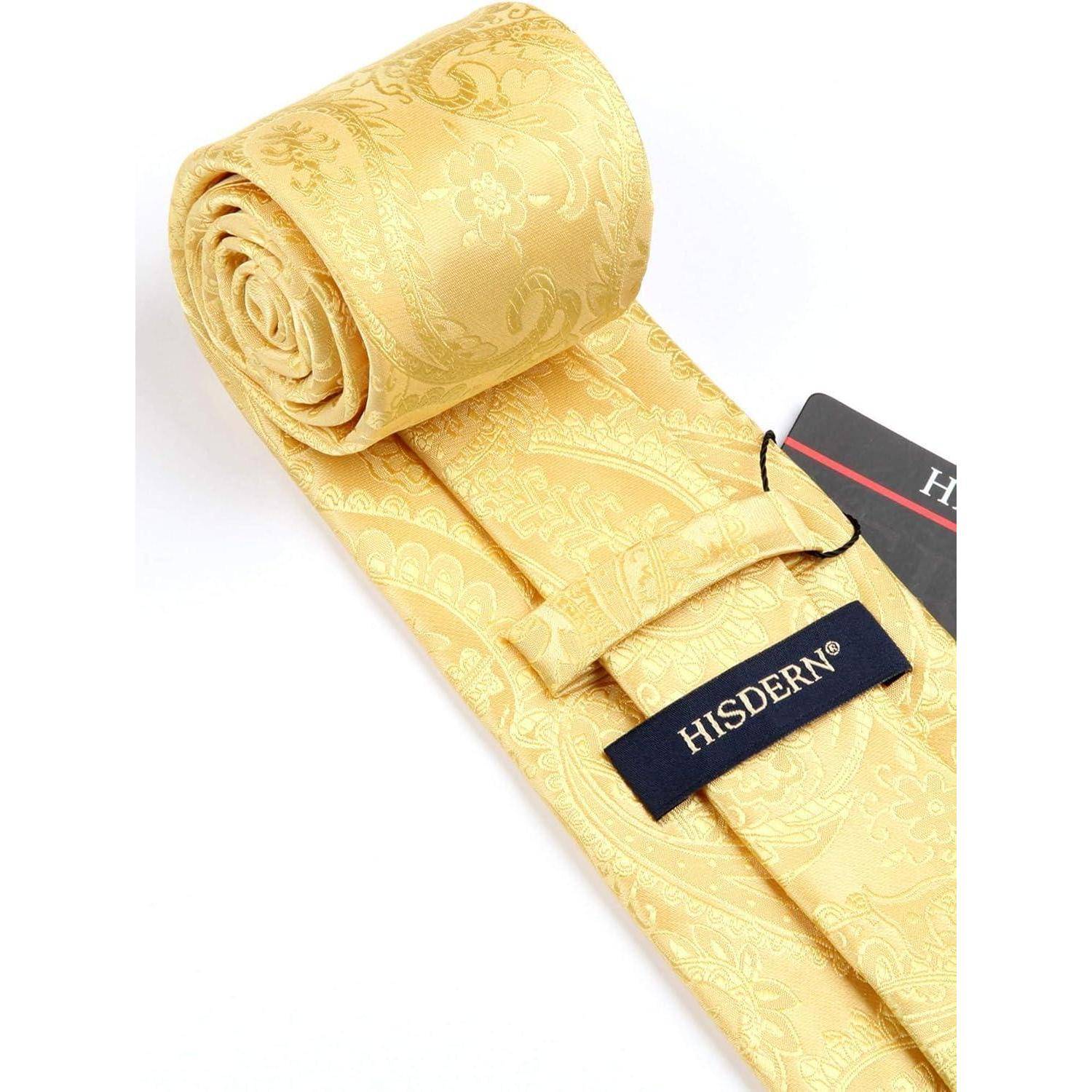Krawatten Herren Hochzeit Einstecktuch Paisley Einheitsgröße G-gold-4