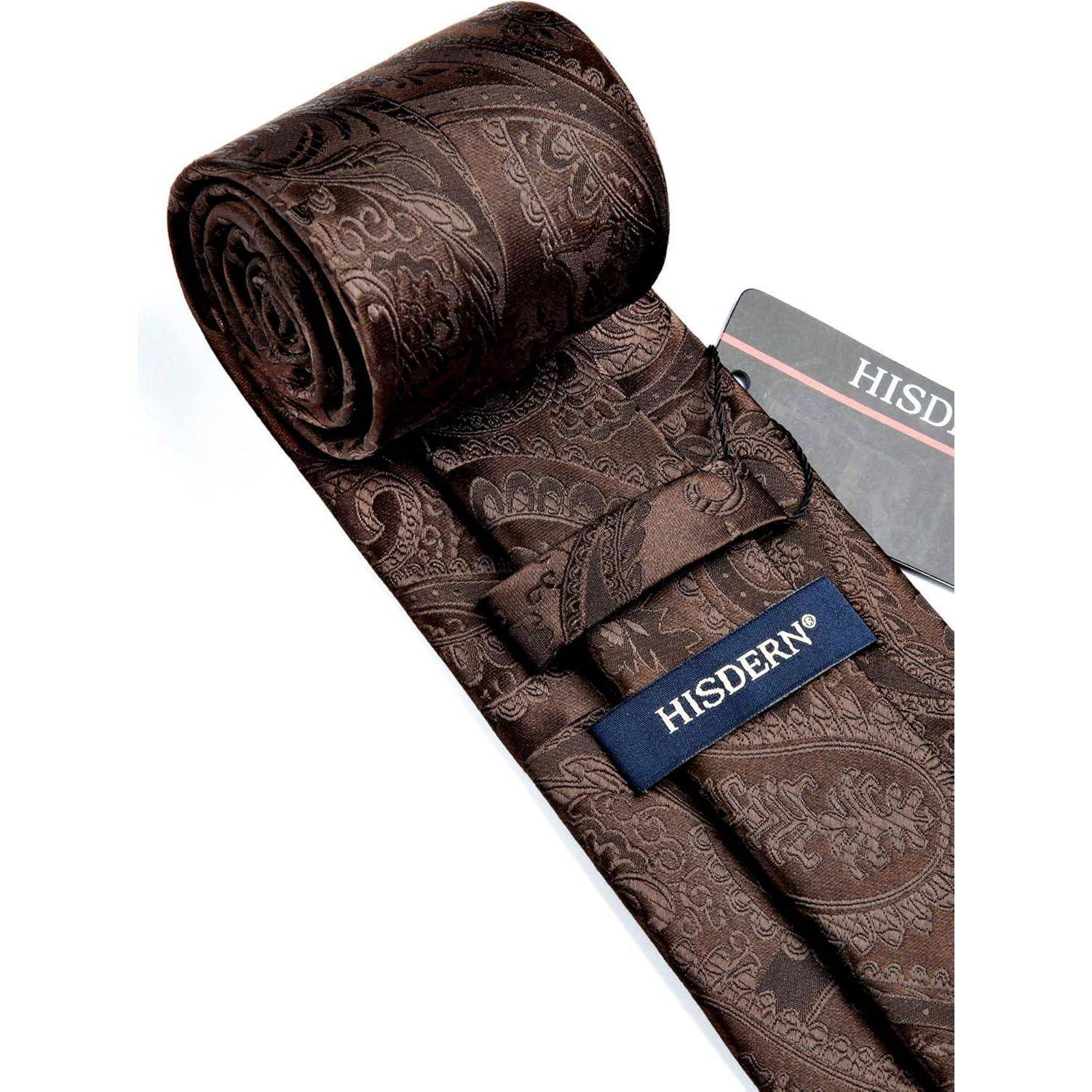 Krawatten Herren Hochzeit Einstecktuch Paisley Einheitsgröße M-braun