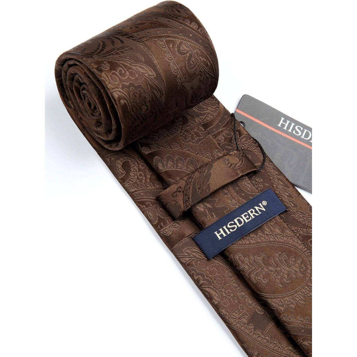 Krawatten Herren Hochzeit Einstecktuch Paisley Einheitsgröße M-braun